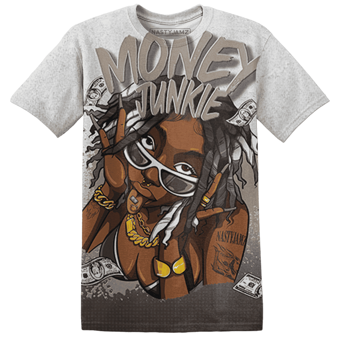 Dunk Low Baroque Brown T Shirt Match Money Junkie 3D All-Over Print - NastyJamz