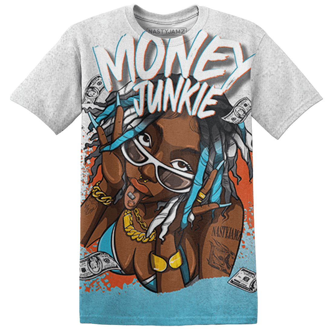 Dunk Low Dolphins T Shirt Match Money Junkie 3D All-Over Print - NastyJamz