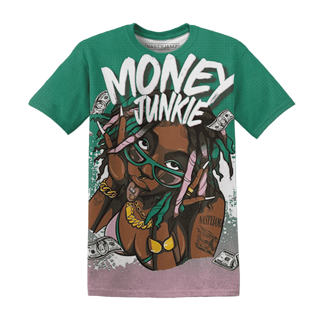 Dunk-Pink-Malachite-Medium-Soft-Low-Sail-T-Shirt-Match-Money-Junkie-3D