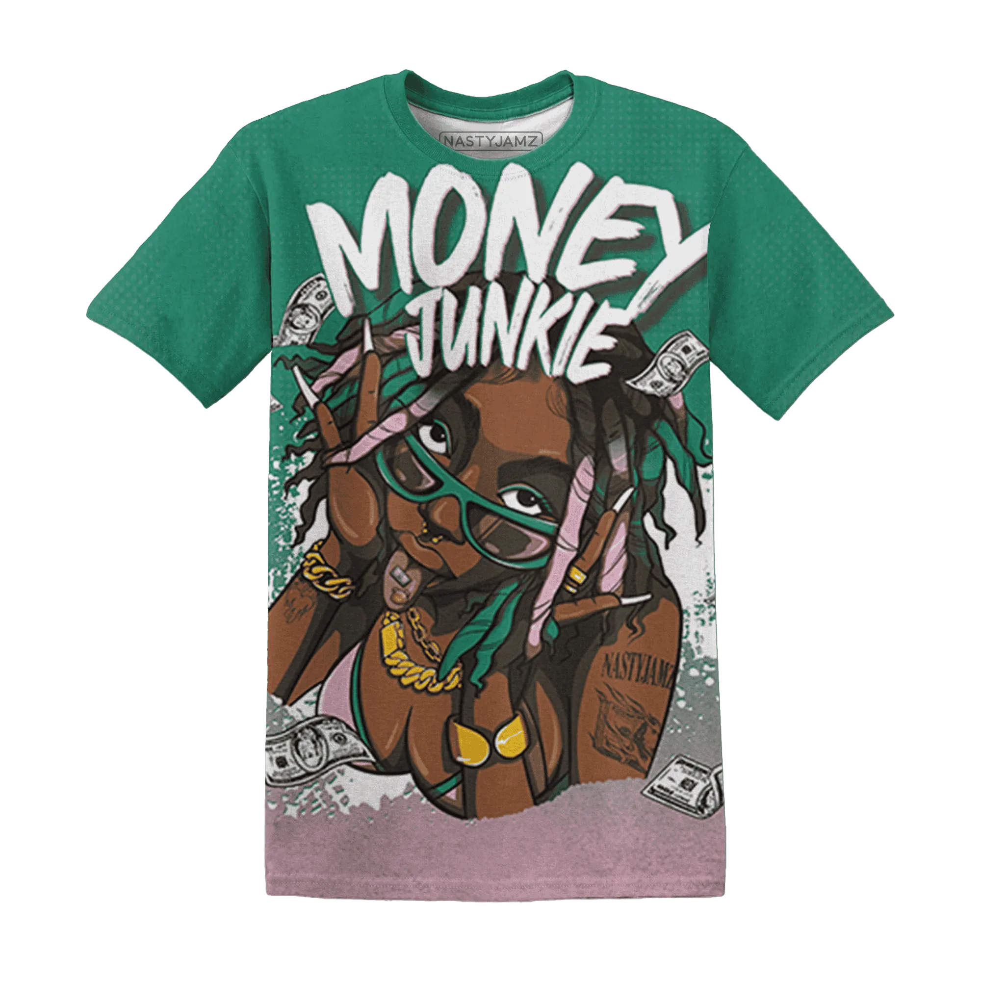 Dunk-Pink-Malachite-Medium-Soft-Low-Sail-T-Shirt-Match-Money-Junkie-3D