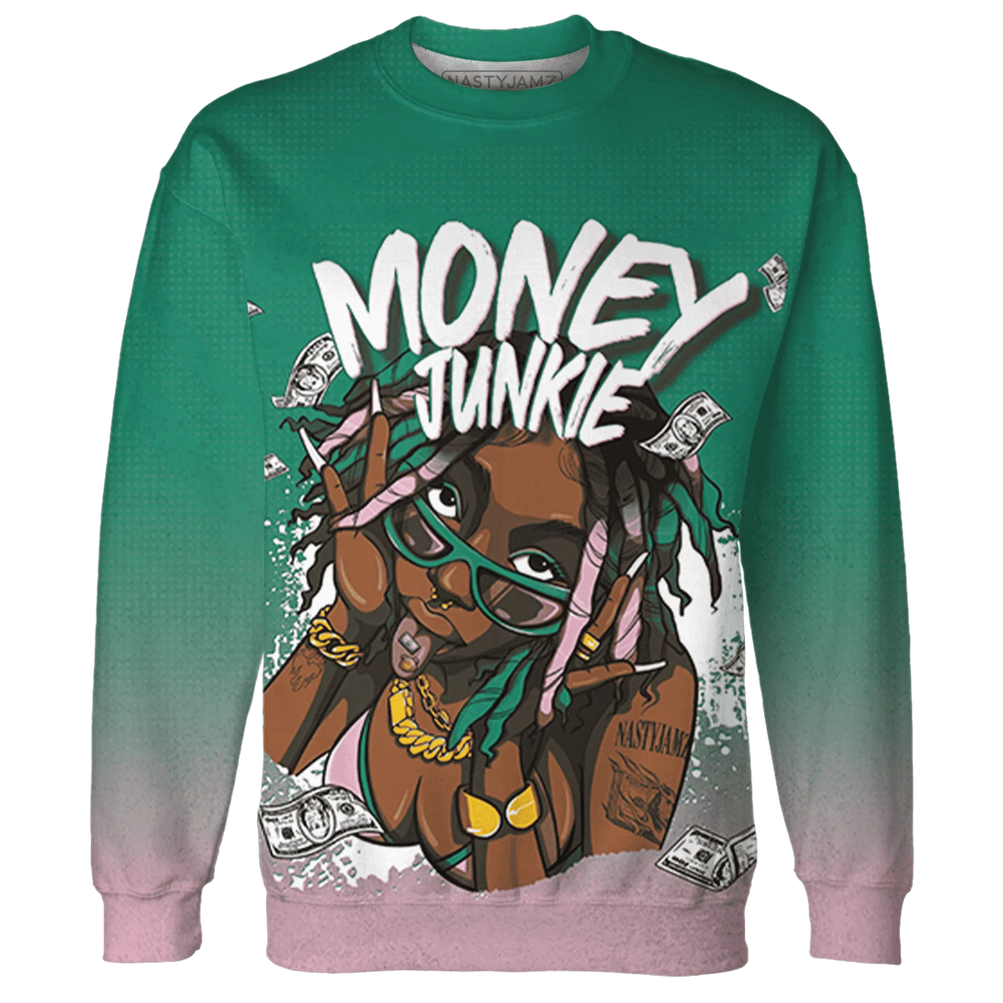 Dunk-Pink-Malachite-Medium-Soft-Low-Sail-Sweatshirt-Match-Money-Junkie-3D