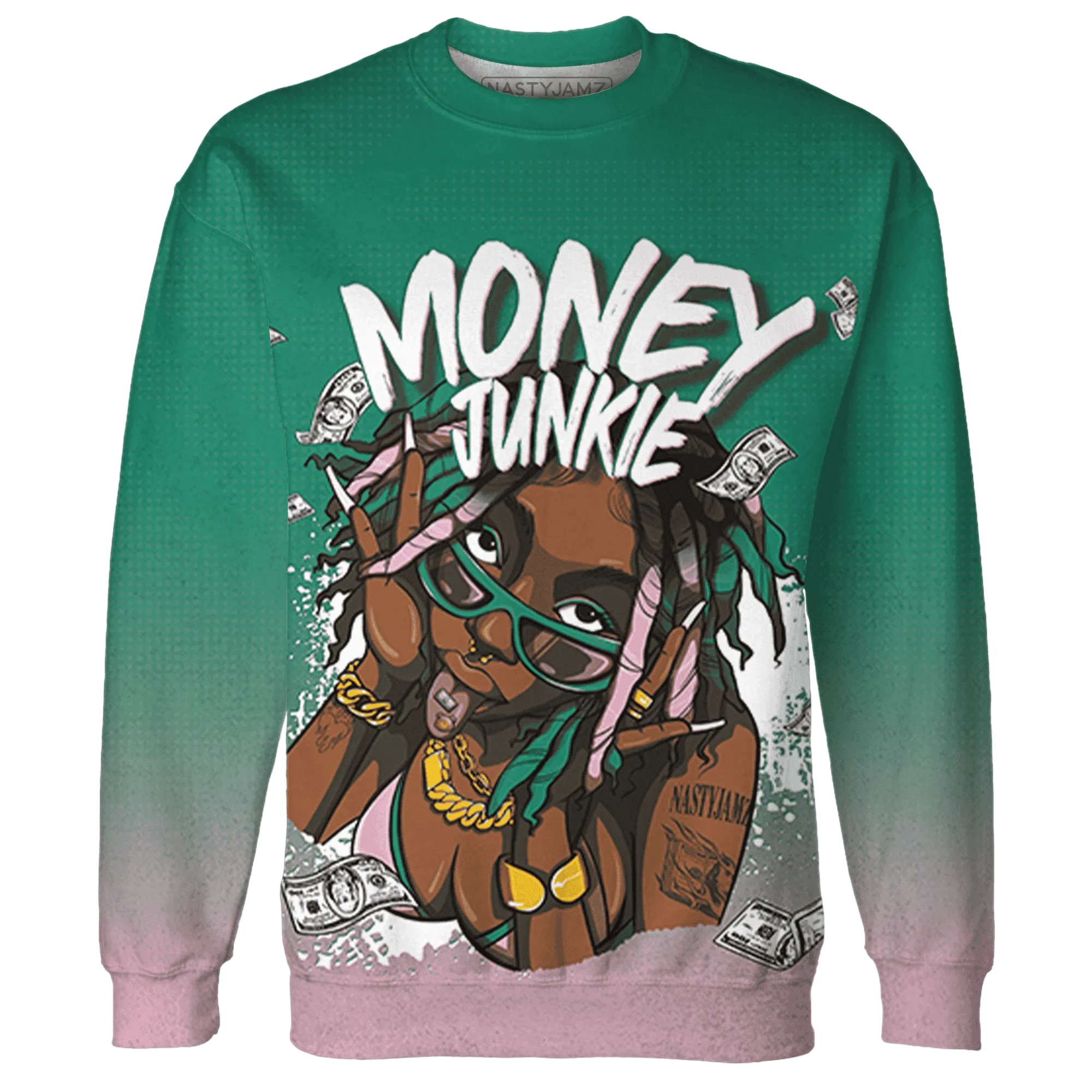 Dunk-Pink-Malachite-Medium-Soft-Low-Sail-Sweatshirt-Match-Money-Junkie-3D