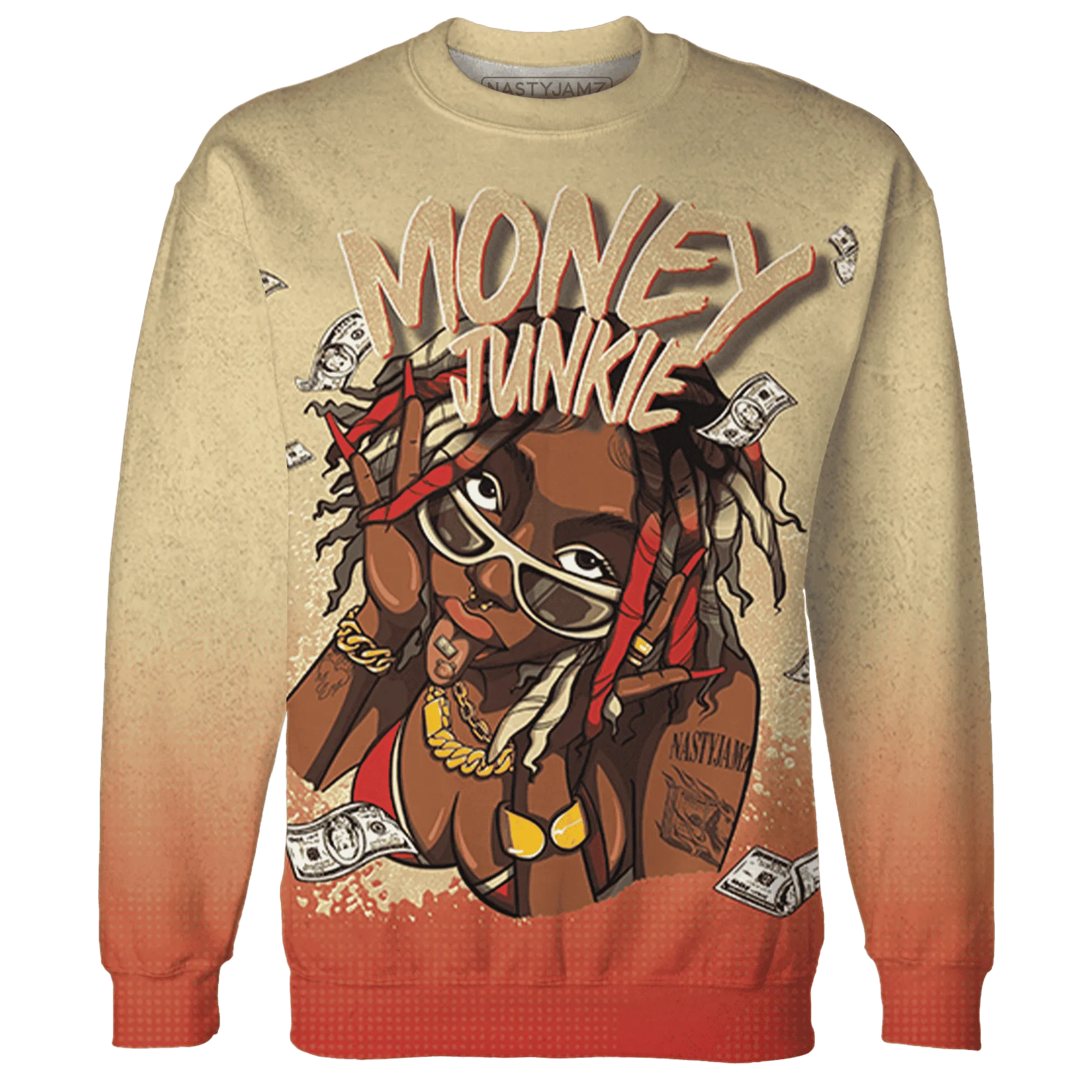 Dunk-Strawberry-Waffle-NastyJamz-Sweatshirt-Match-Money-Junkie-3D