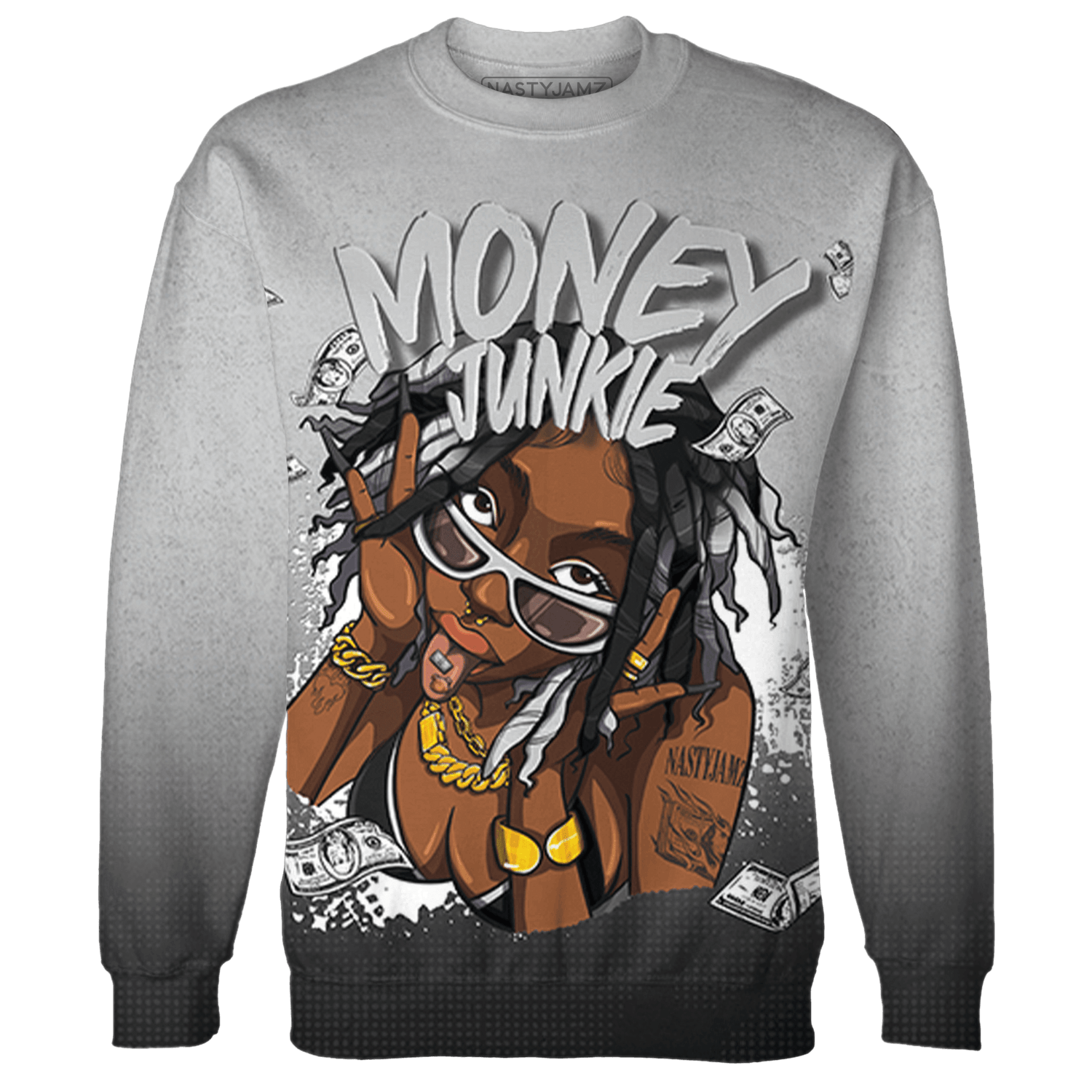 Retro High OG Black White 1s Sweatshirt Match Money Junkie 3D All-Over Print - NastyJamz