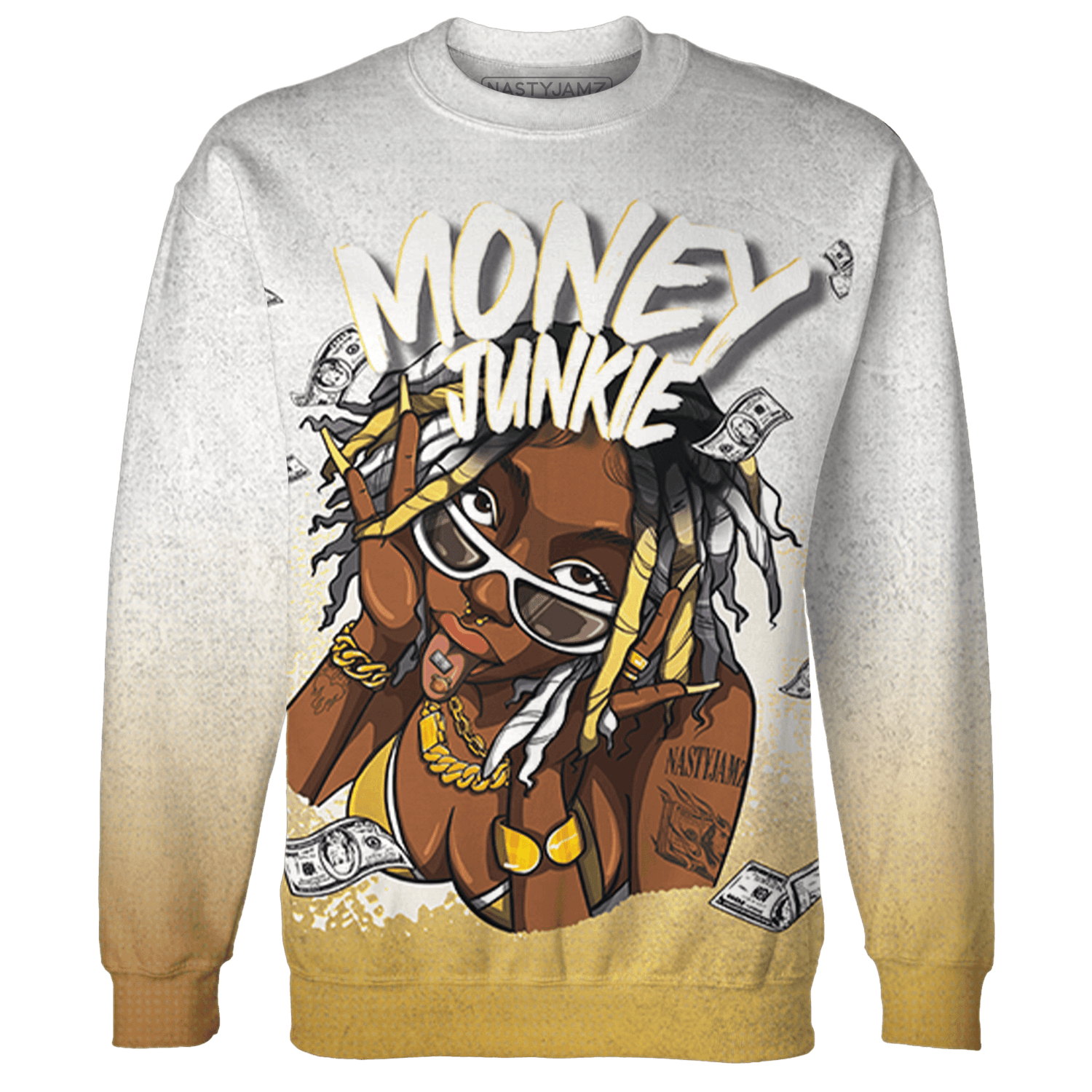 Sail 4s Sweatshirt Match Money Junkie 3D All-Over Print - NastyJamz