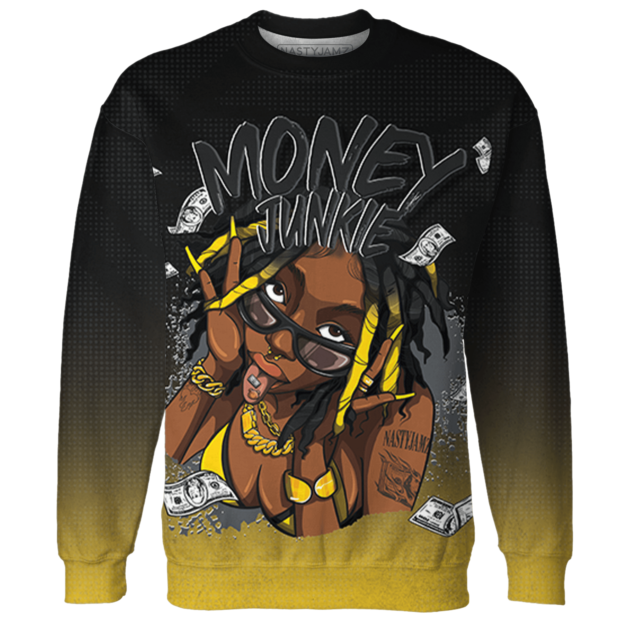 Thunder 4s Sweatshirt Match Money Junkie 3D All-Over Print - NastyJamz