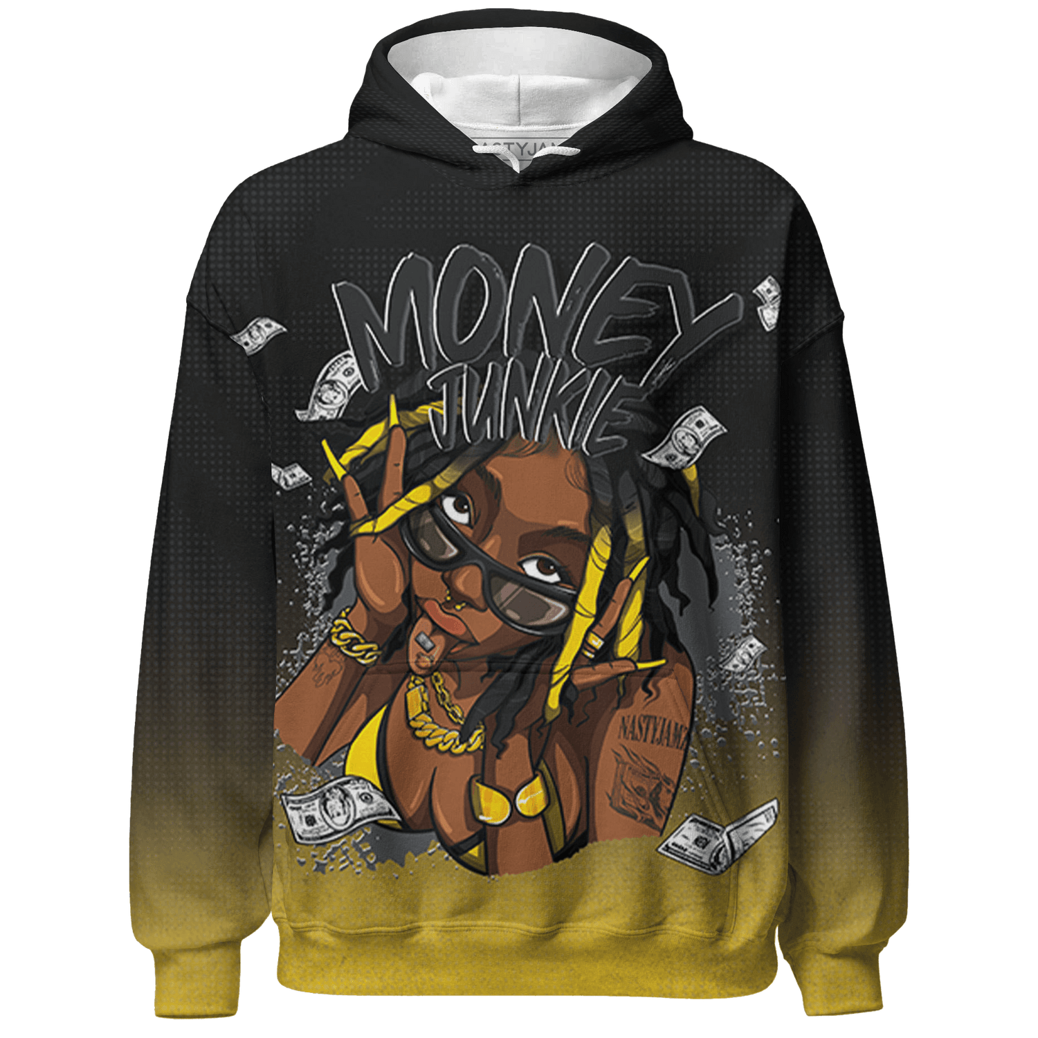 Thunder 4s Hoodie Match Money Junkie 3D All-Over Print - NastyJamz