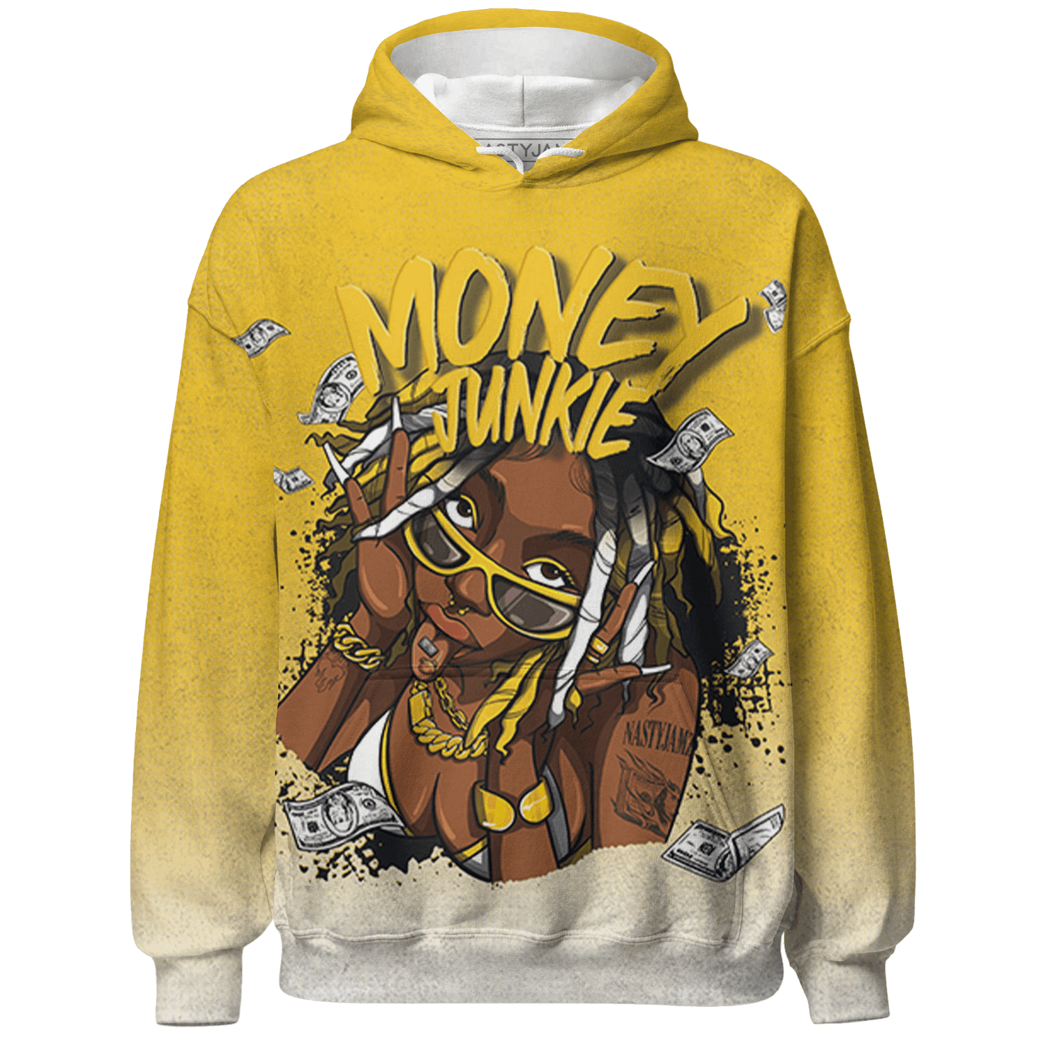 Yellow Ochre 6s Hoodie Match Money Junkie 3D All-Over Print - NastyJamz