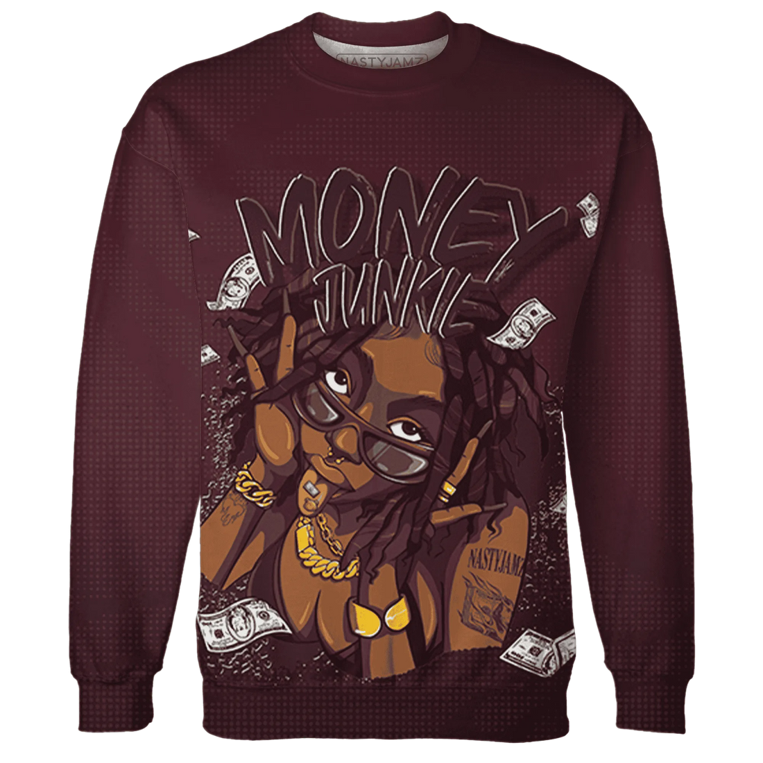 VaporMax-Night-Maron-Burgundy-Sweatshirt-Match-Money-Junkie-3D
