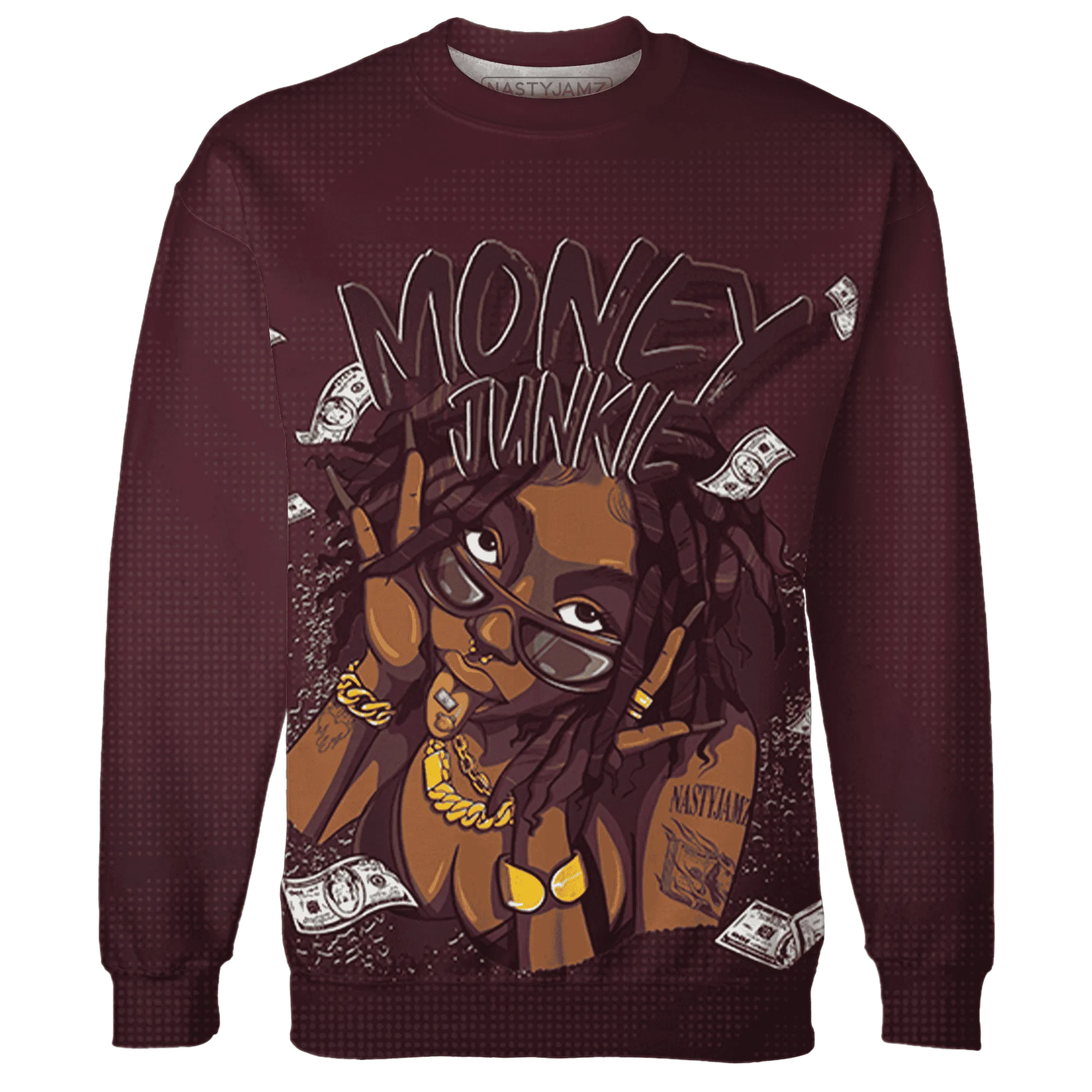 VaporMax-Night-Maron-Burgundy-Sweatshirt-Match-Money-Junkie-3D