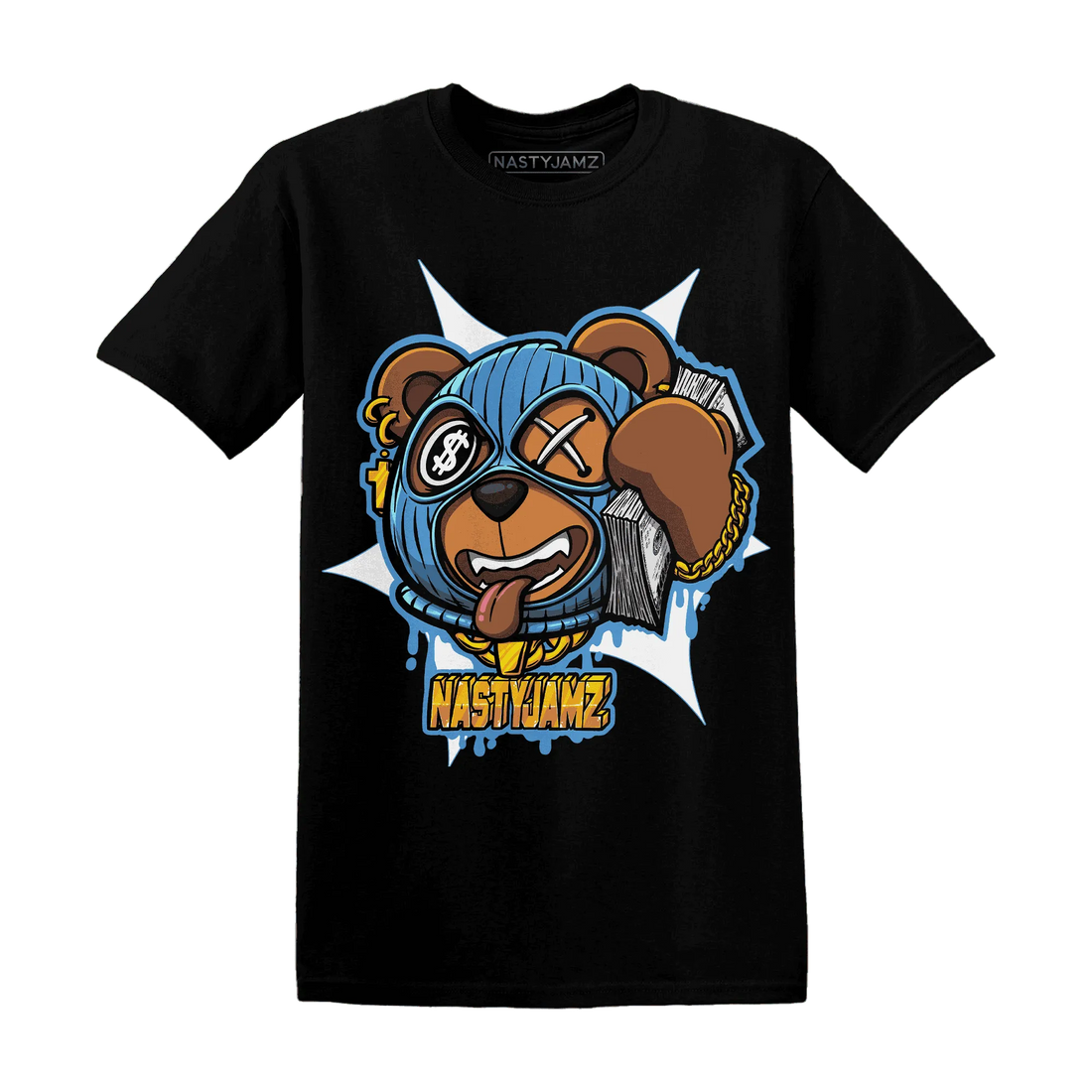 NastyJamz-Carolina-Blue-Univercitii-17s-T-Shirt-Match-Money-Motive-BER