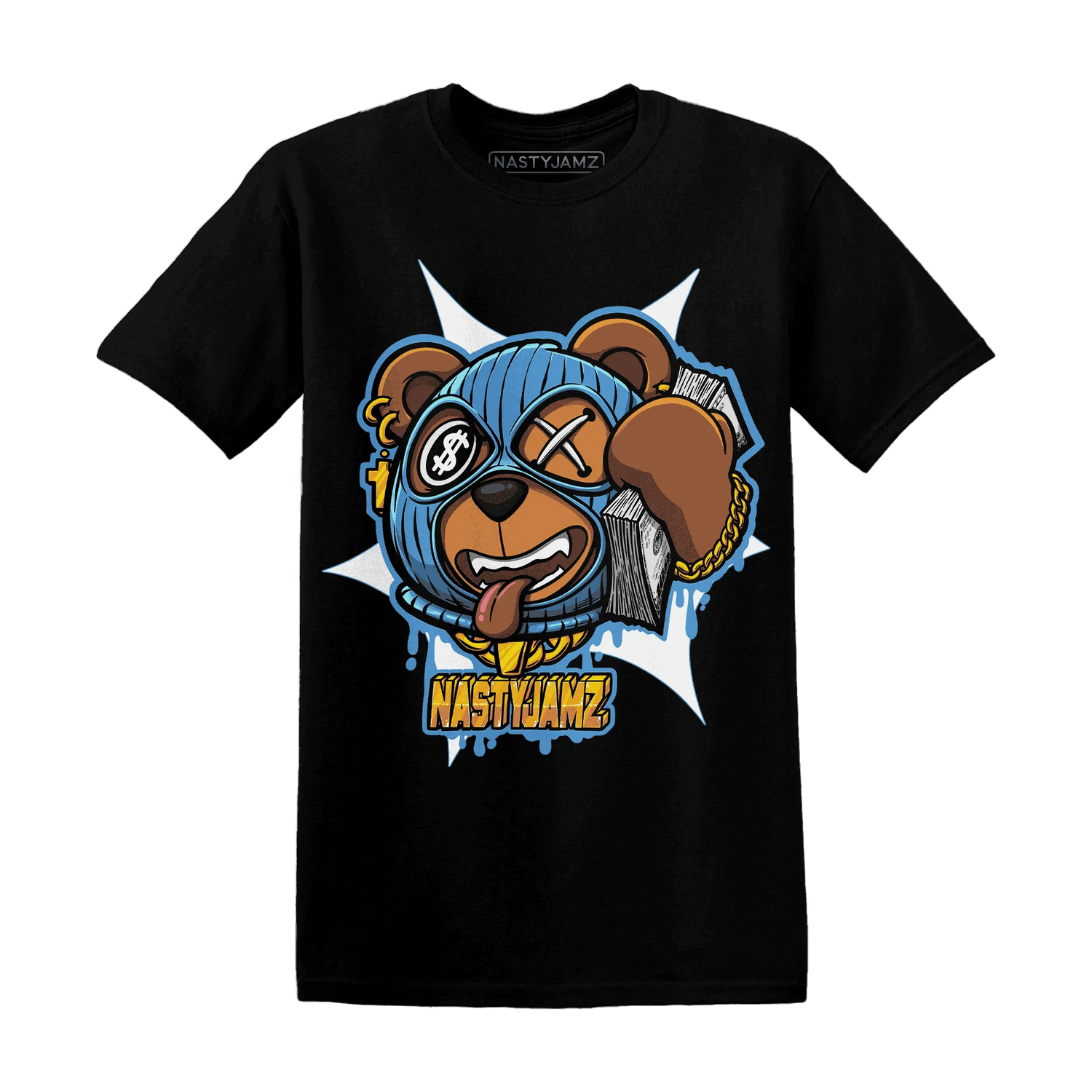NastyJamz-Carolina-Blue-Univercitii-17s-T-Shirt-Match-Money-Motive-BER