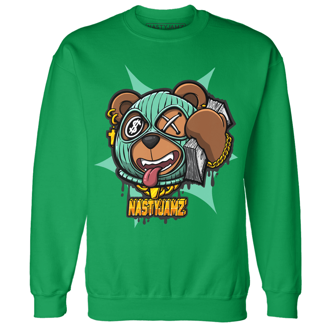 High OG Green Glow 1s Sweatshirt Match Money Motive BER - NastyJamz