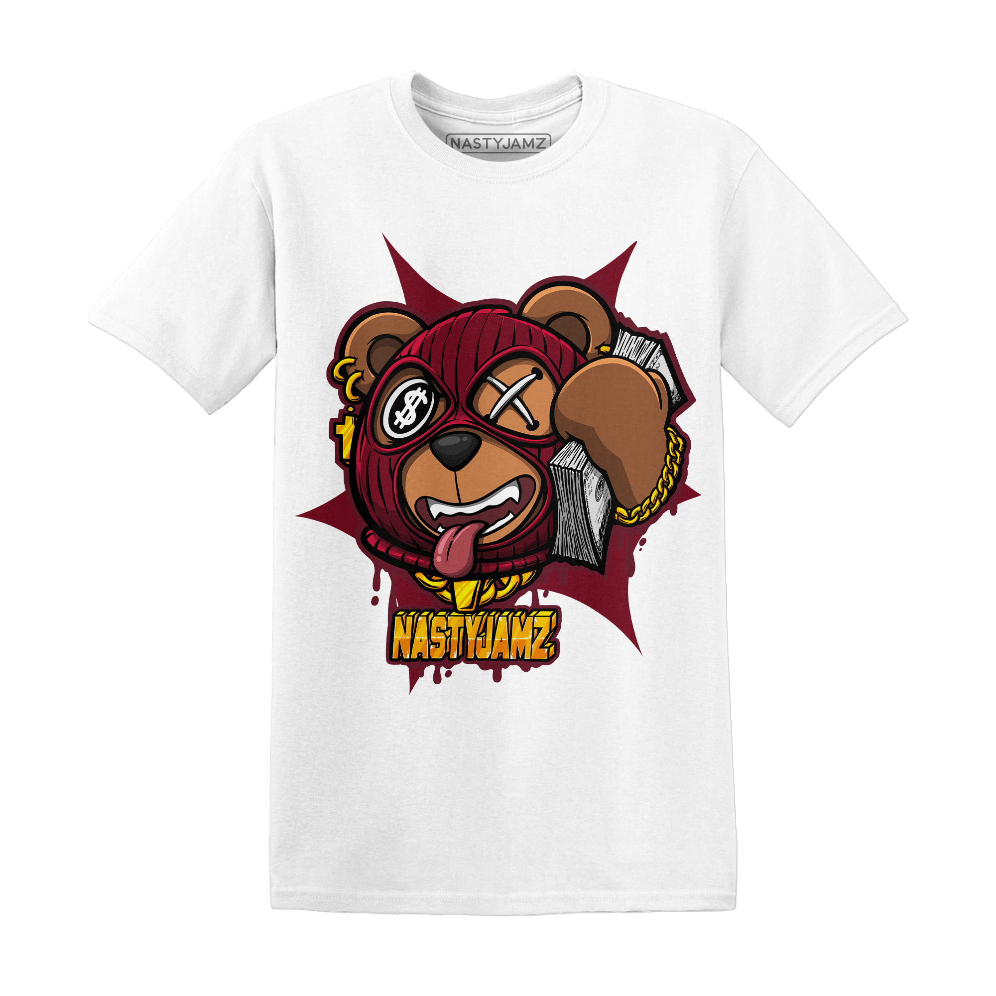 High White Team Red 1s T Shirt Match Money Motive BER - NastyJamz