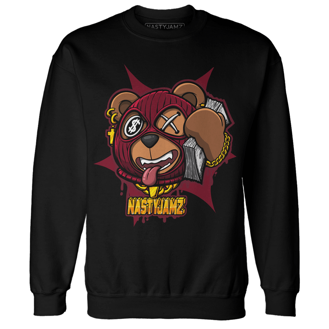 High White Team Red 1s Sweatshirt Match Money Motive BER - NastyJamz