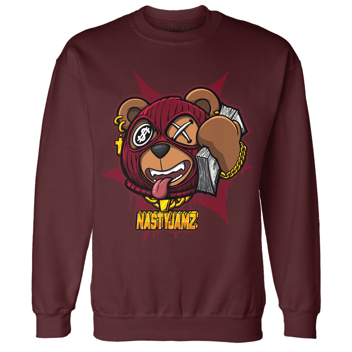 High White Team Red 1s Sweatshirt Match Money Motive BER - NastyJamz