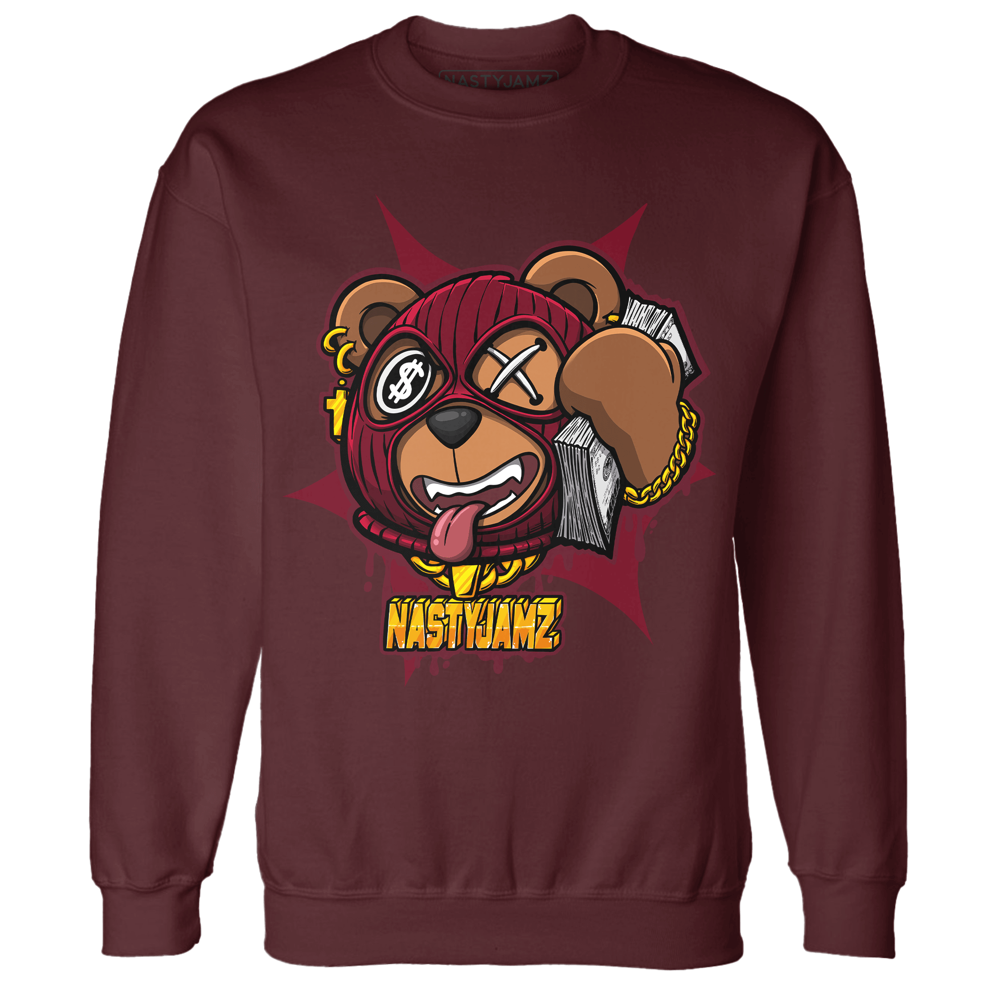 High White Team Red 1s Sweatshirt Match Money Motive BER - NastyJamz