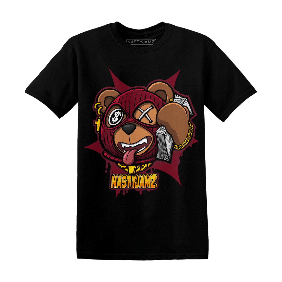 High White Team Red 1s T Shirt Match Money Motive BER - NastyJamz