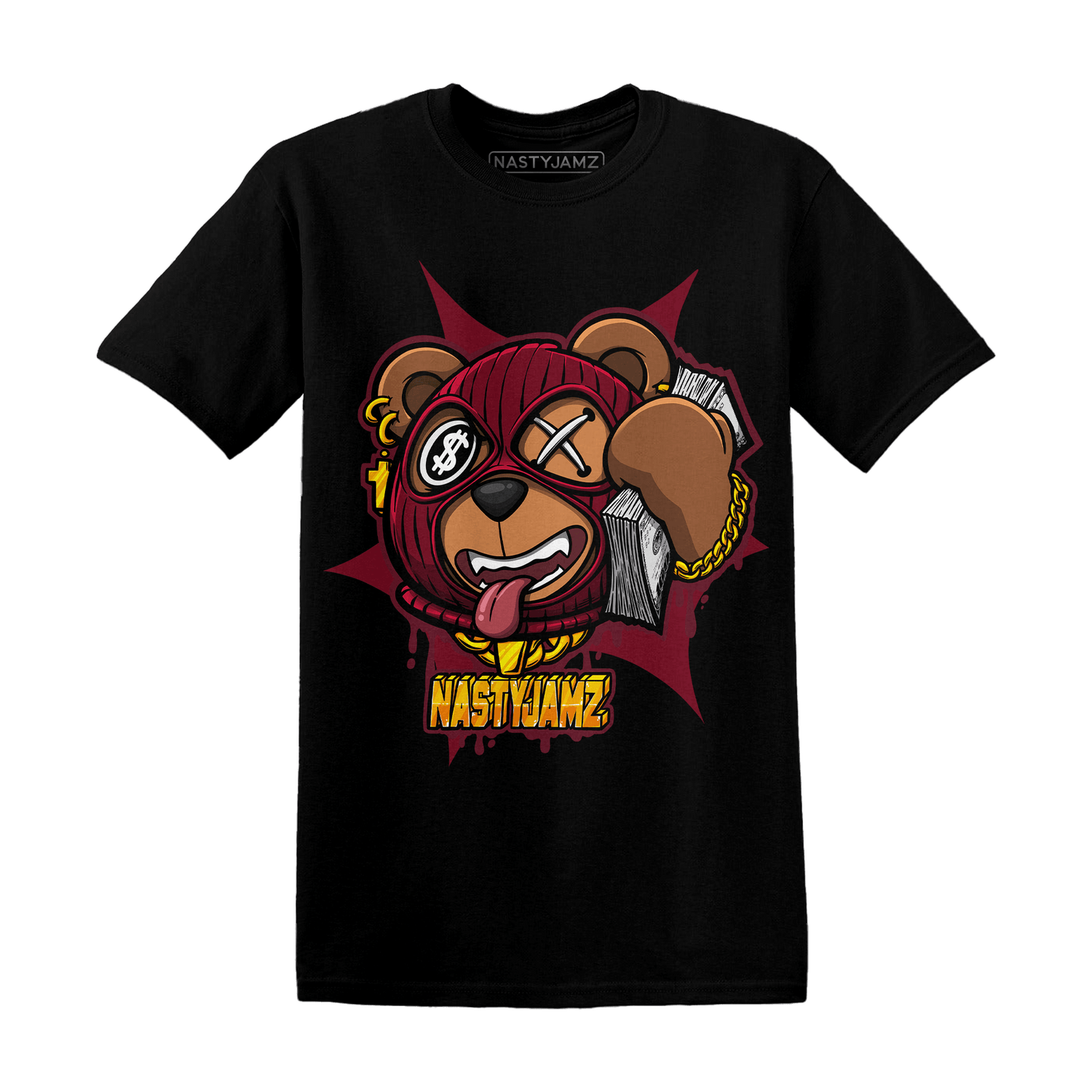 High White Team Red 1s T Shirt Match Money Motive BER - NastyJamz