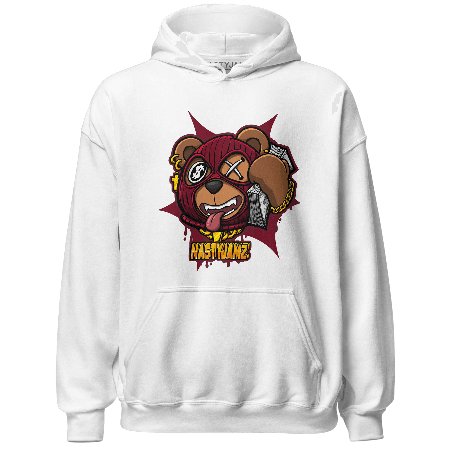 High White Team Red 1s Hoodie Match Money Motive BER - NastyJamz