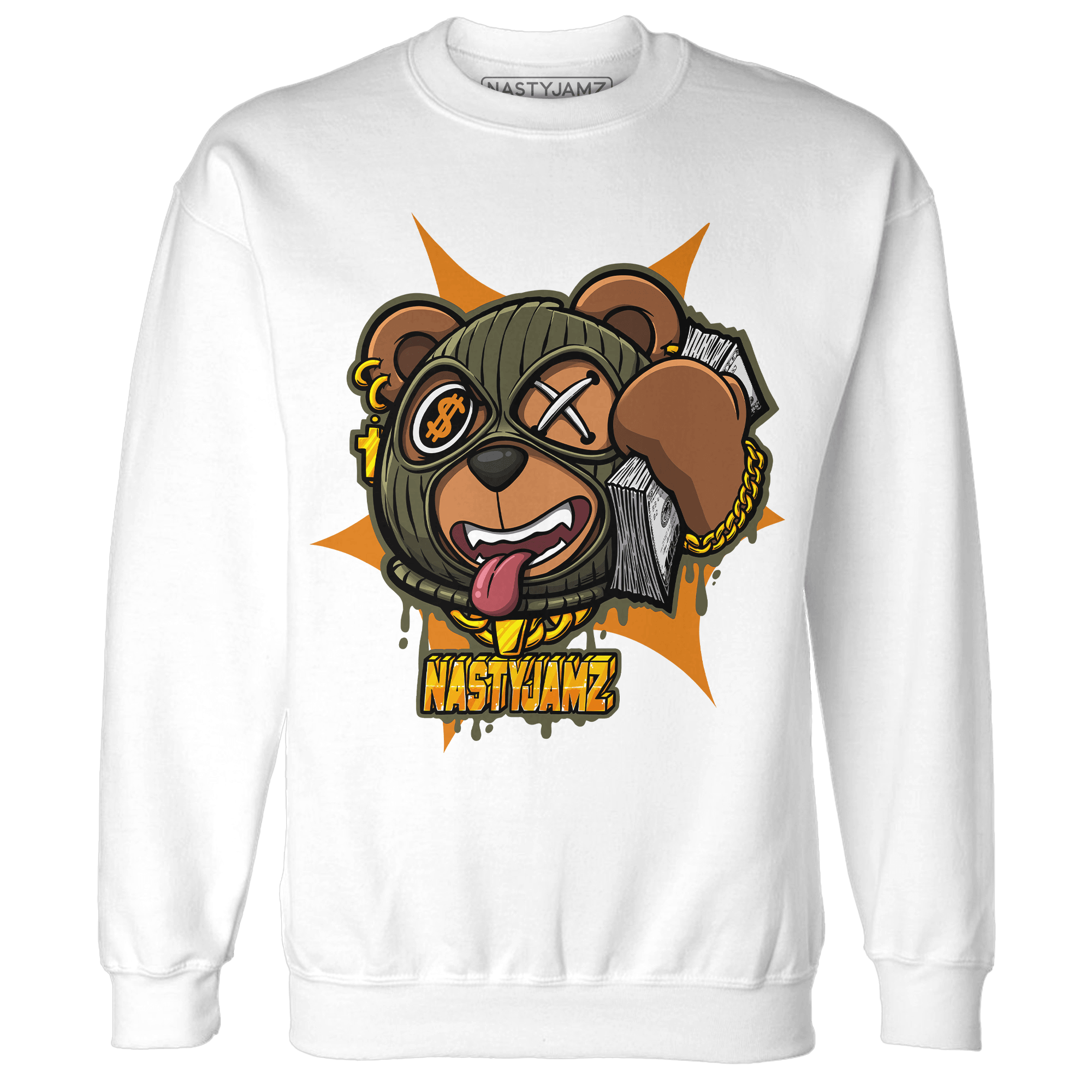 Olive 5s Sweatshirt Match Money Motive BER - NastyJamz
