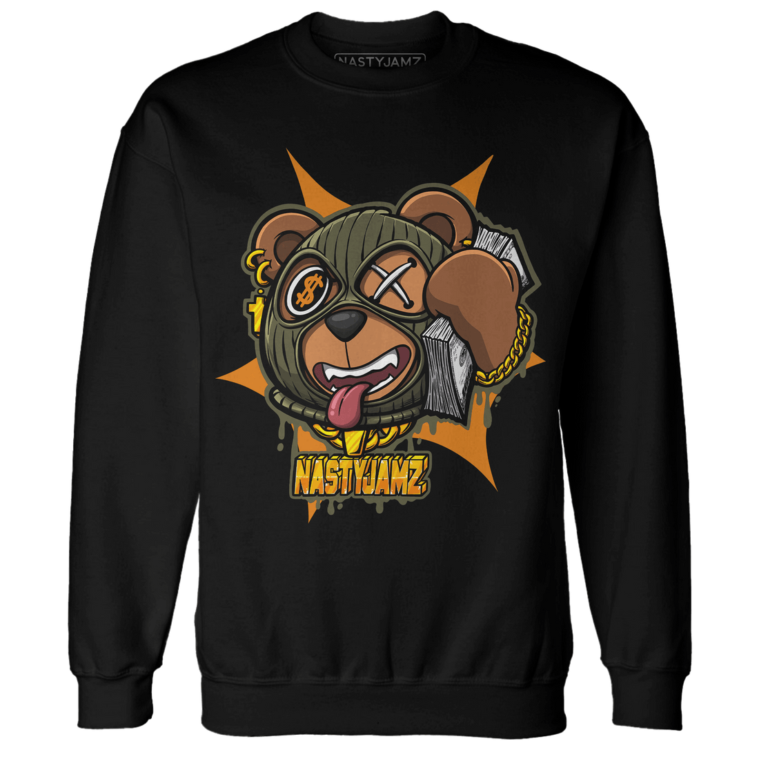 Olive 5s Sweatshirt Match Money Motive BER - NastyJamz