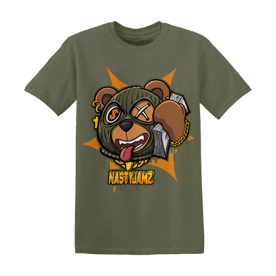 Olive 5s T Shirt Match Money Motive BER - NastyJamz