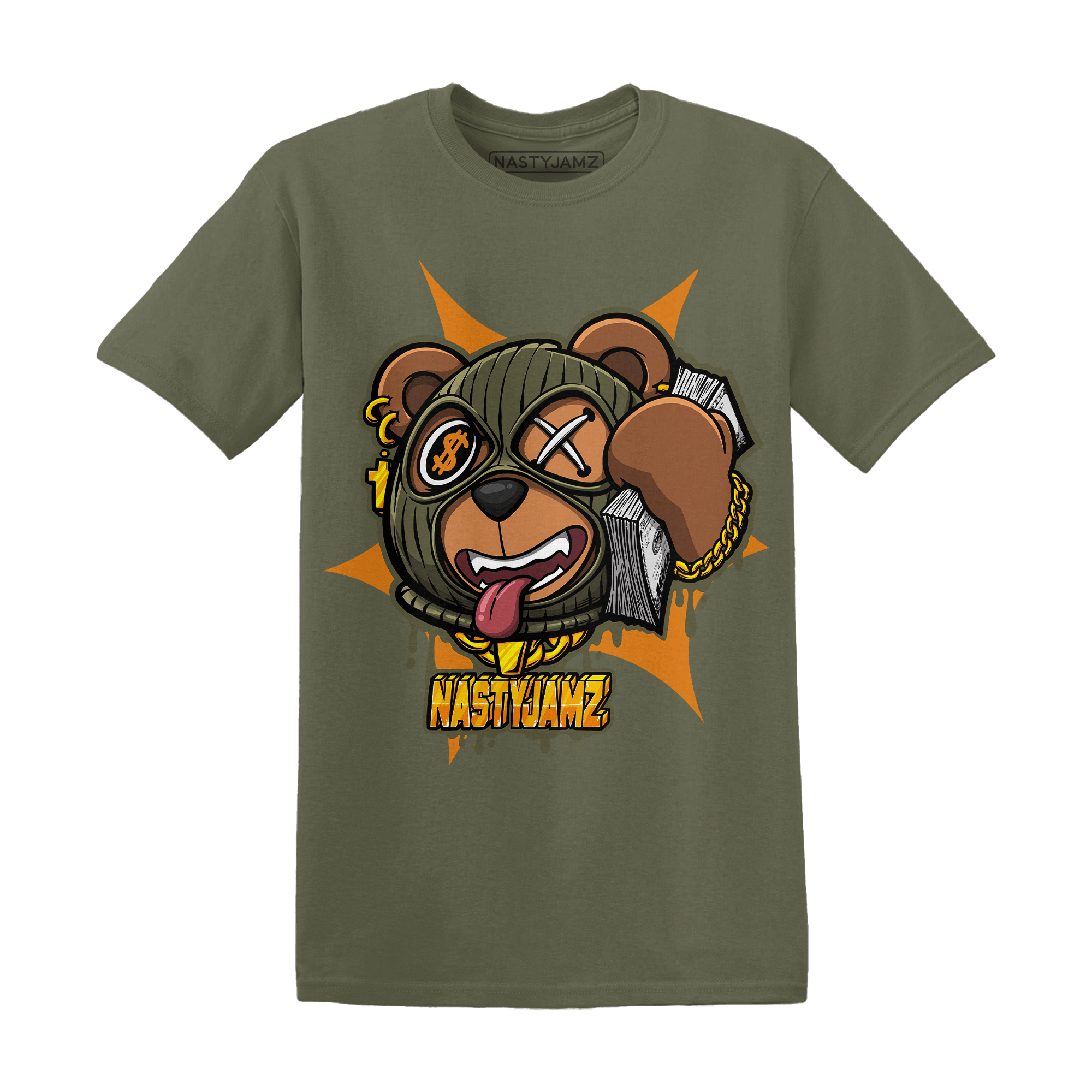 Olive 5s T Shirt Match Money Motive BER - NastyJamz