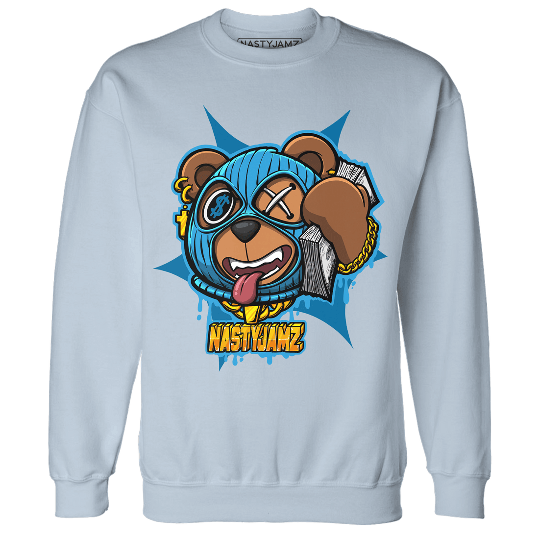 Powder Blue 9s Sweatshirt Match Money Motive BER - NastyJamz