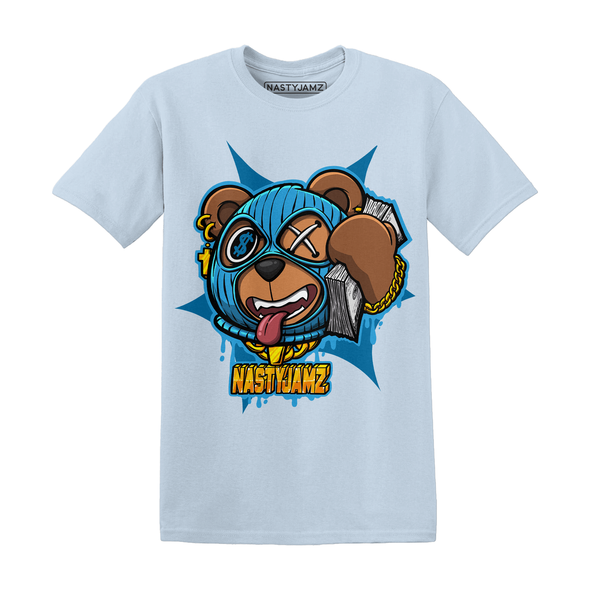 Powder Blue 9s T Shirt Match Money Motive BER - NastyJamz