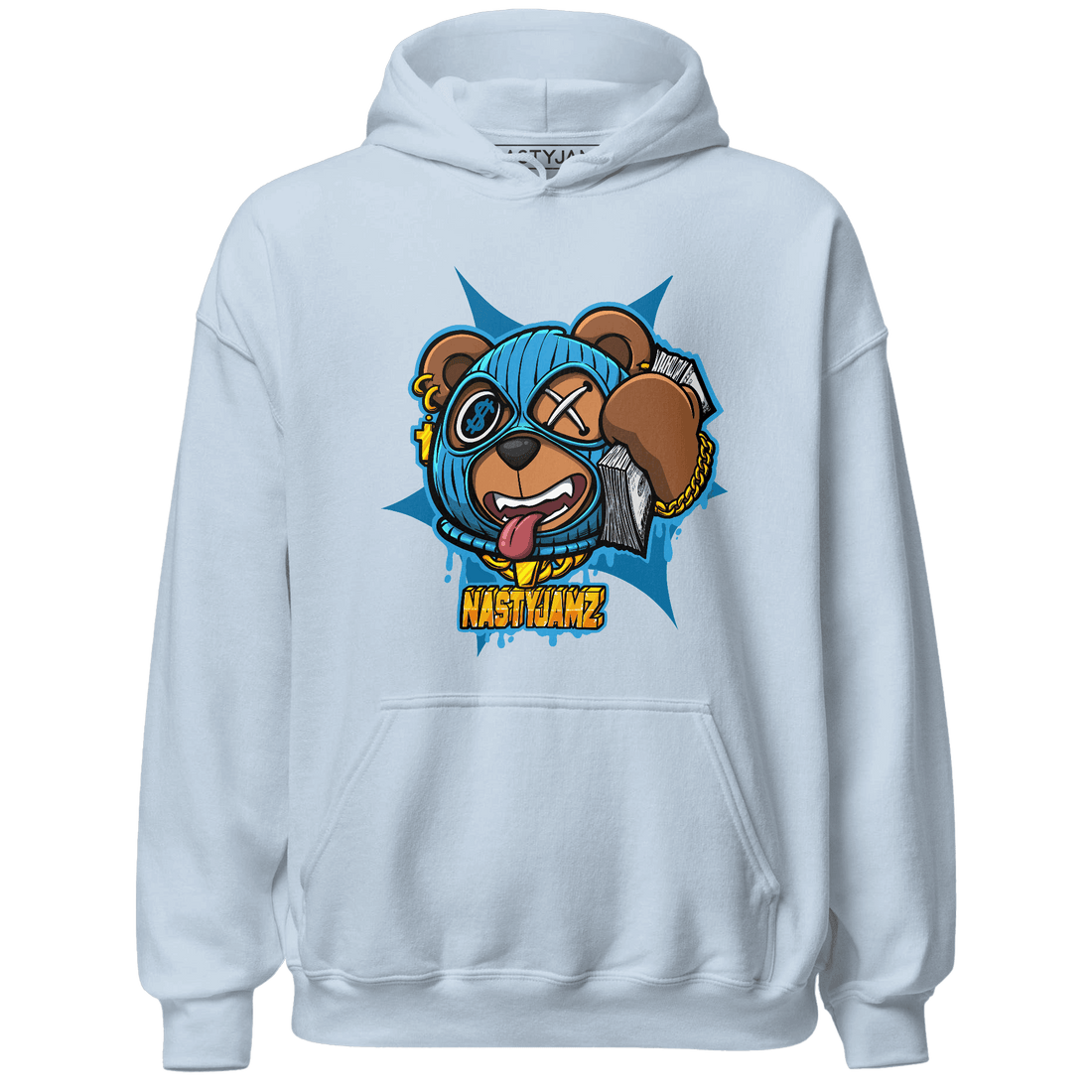 Powder Blue 9s Hoodie Match Money Motive BER - NastyJamz