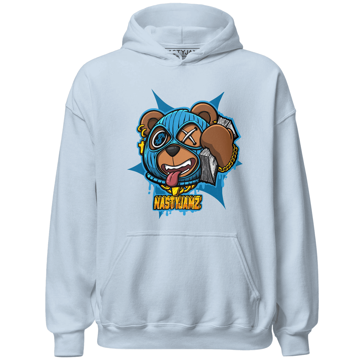 Powder Blue 9s Hoodie Match Money Motive BER - NastyJamz