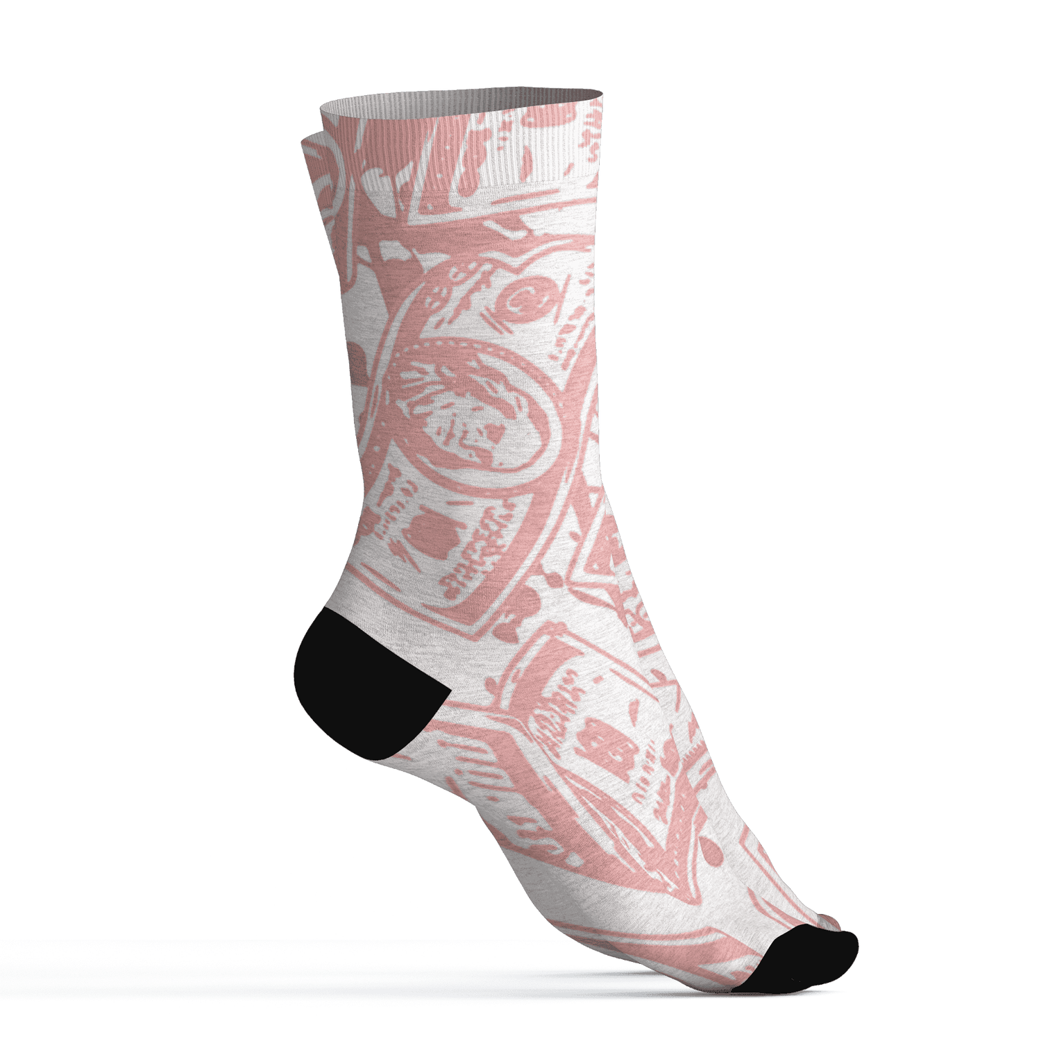 Low Legend Pink 11s Socks Match Money Motive BER 3D All-Over Print - NastyJamz