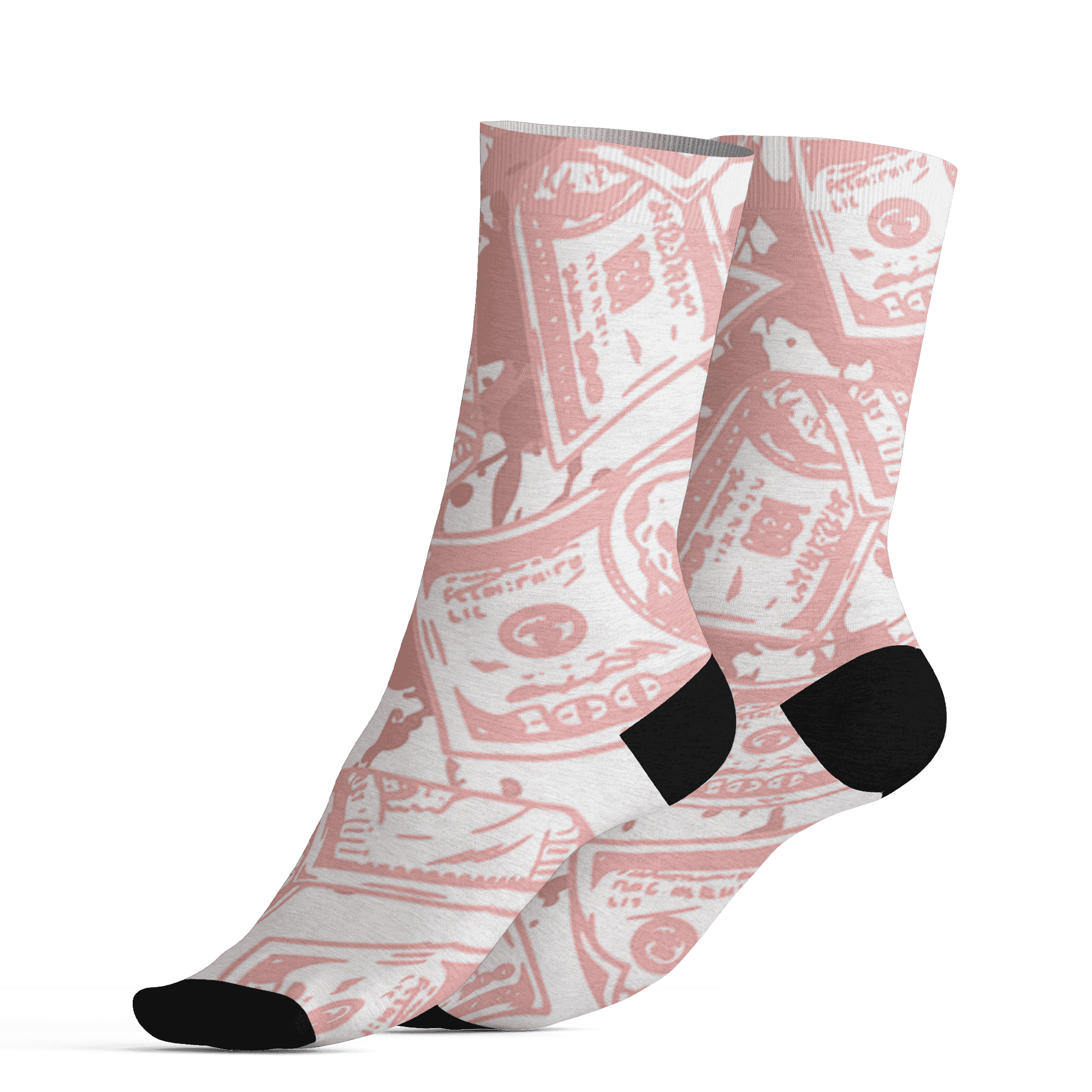Low Legend Pink 11s Socks Match Money Motive BER 3D All-Over Print - NastyJamz