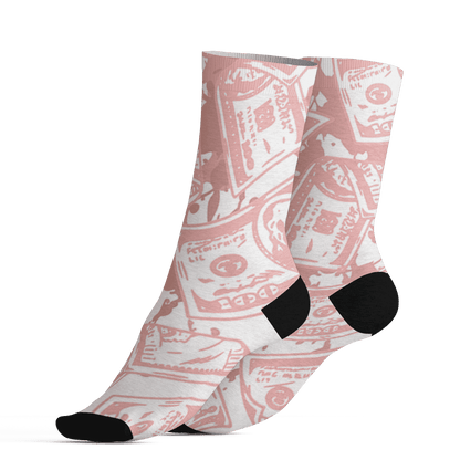 Low Legend Pink 11s Socks Match Money Motive BER 3D All-Over Print - NastyJamz