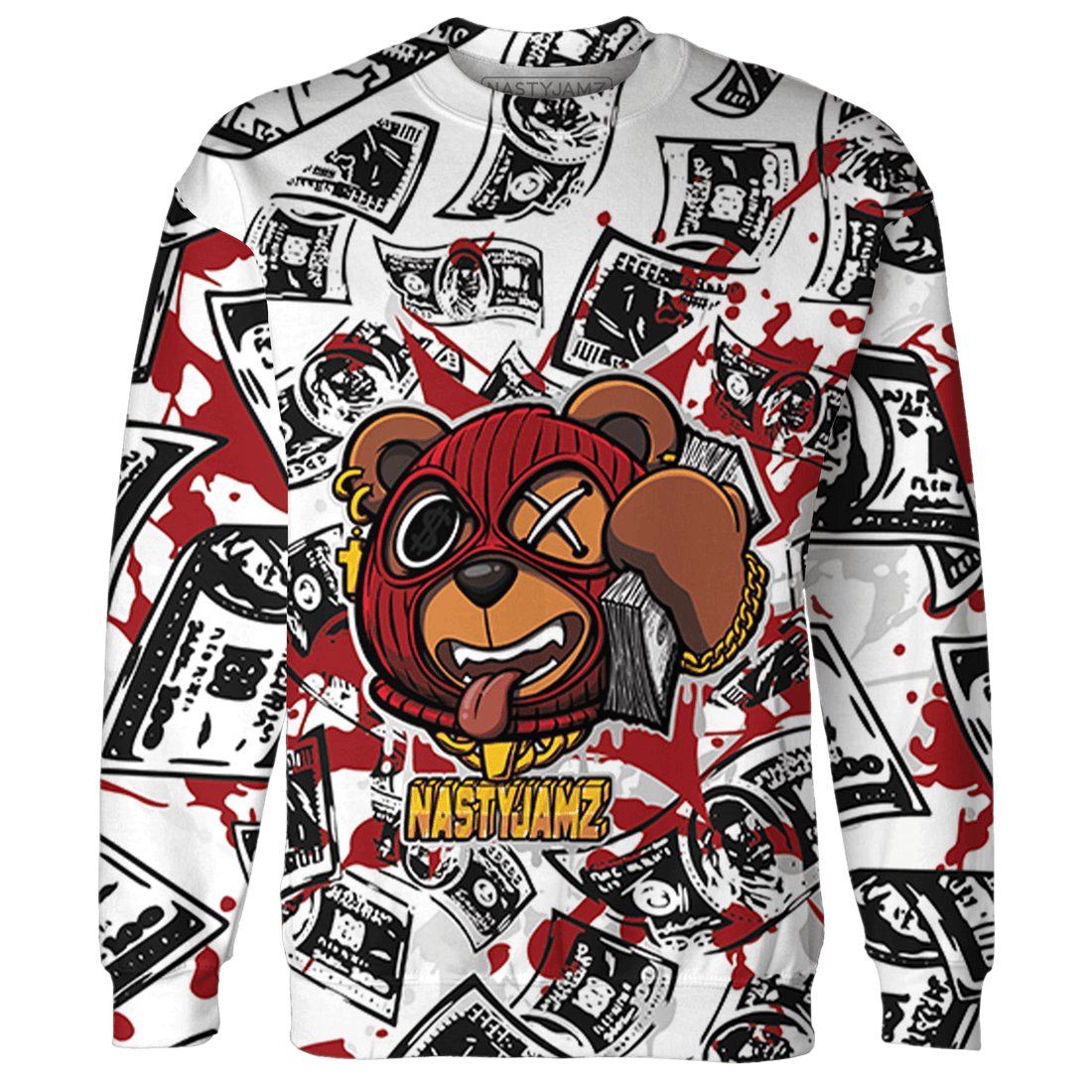 Retro Red Taxi 12s Sweatshirt Match Money Motive BER 3D All-Over Print - NastyJamz
