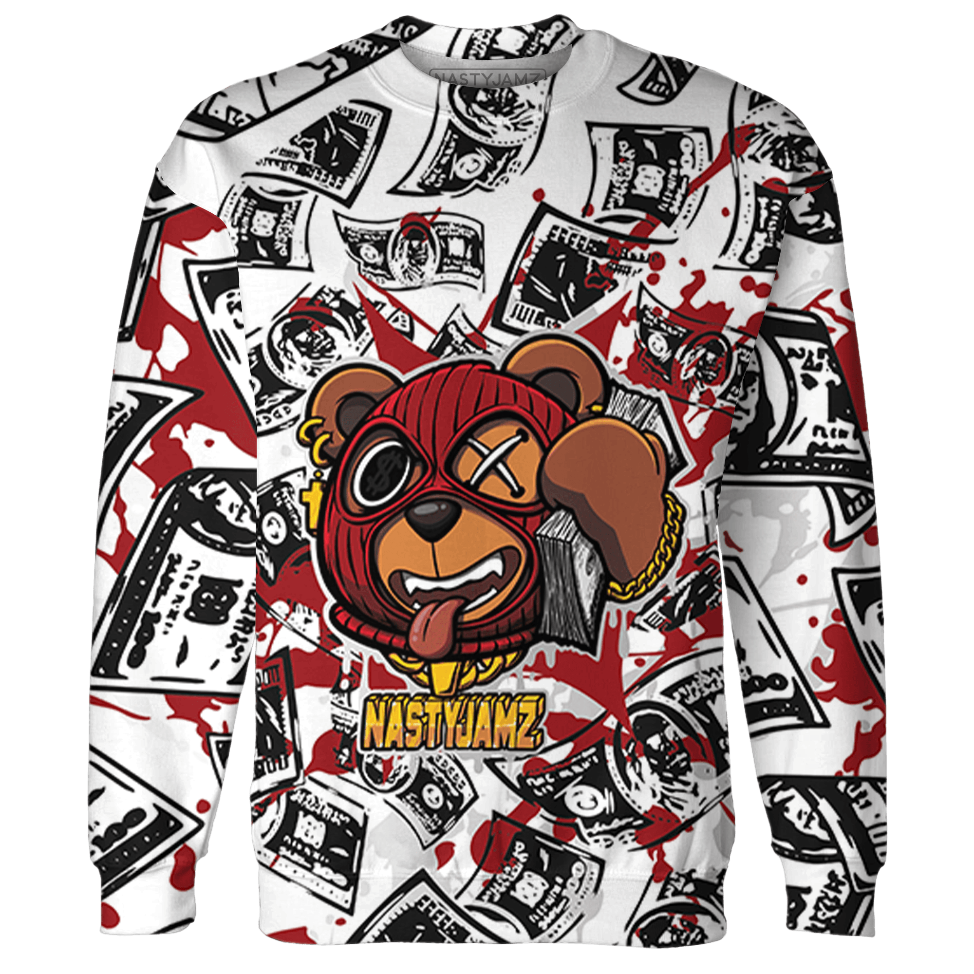 Retro Red Taxi 12s Sweatshirt Match Money Motive BER 3D All-Over Print - NastyJamz