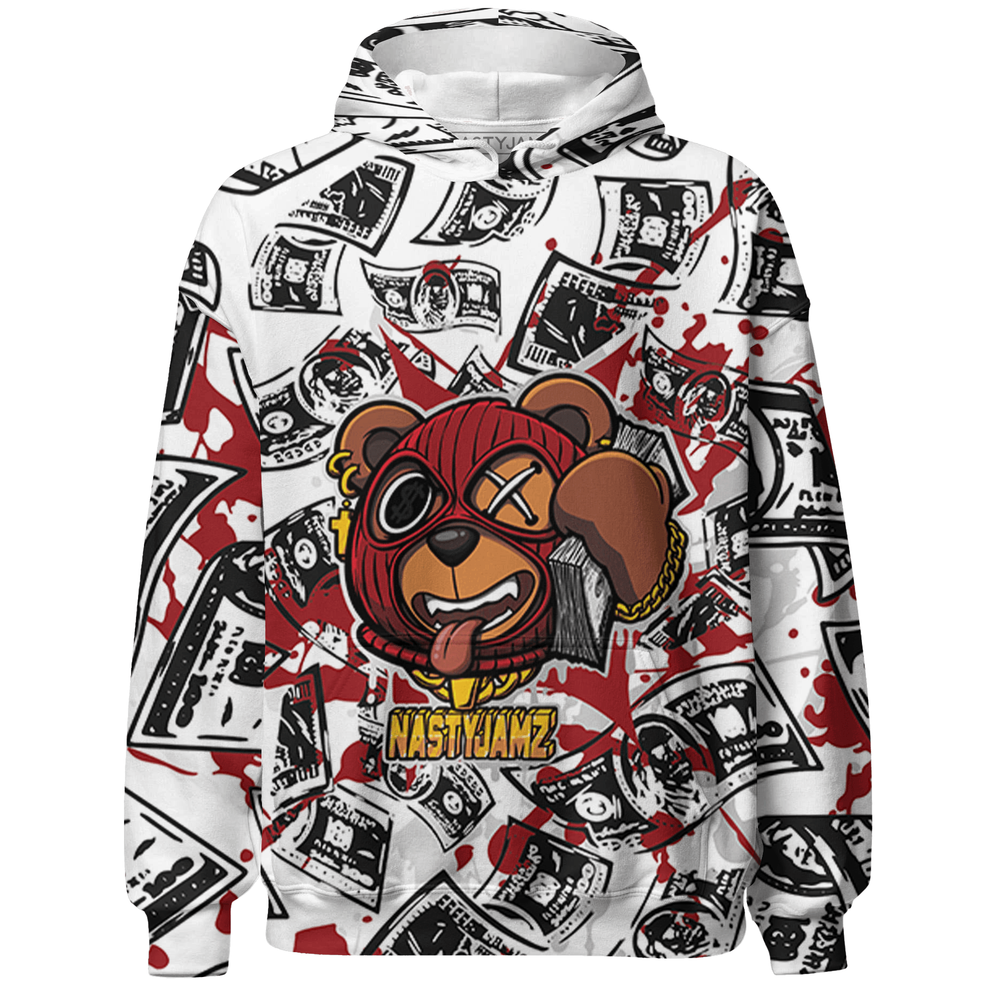 Retro Red Taxi 12s Hoodie Match Money Motive BER 3D All-Over Print - NastyJamz