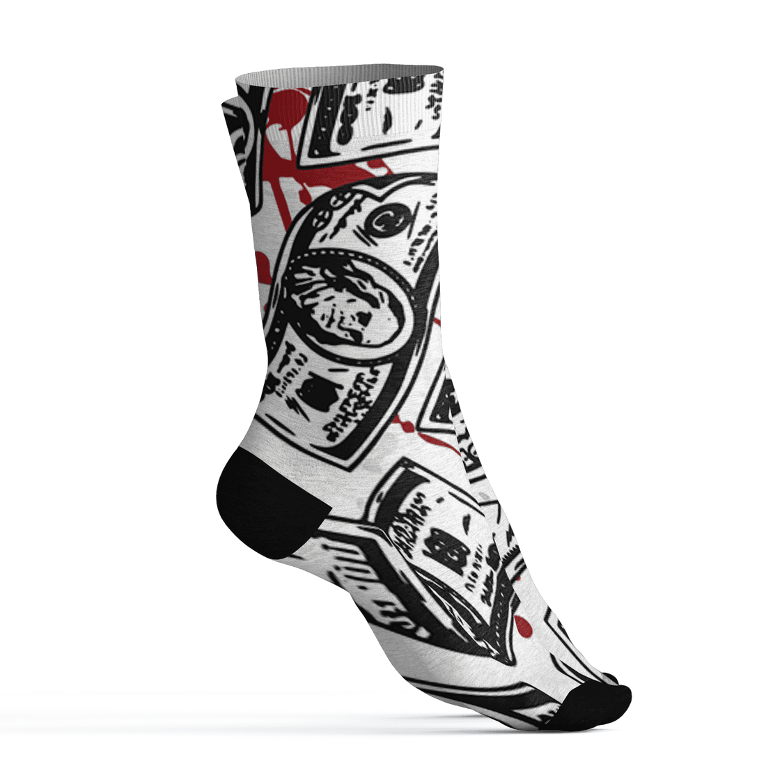 Retro Red Taxi 12s Socks Match Money Motive BER 3D All-Over Print - NastyJamz