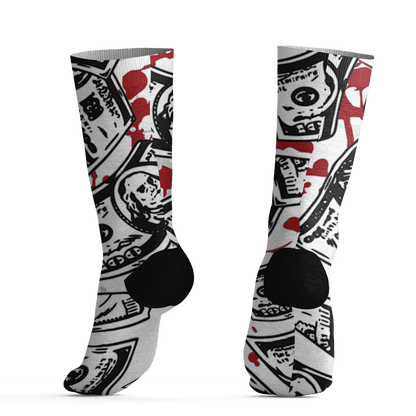 Retro Red Taxi 12s Socks Match Money Motive BER 3D All-Over Print - NastyJamz