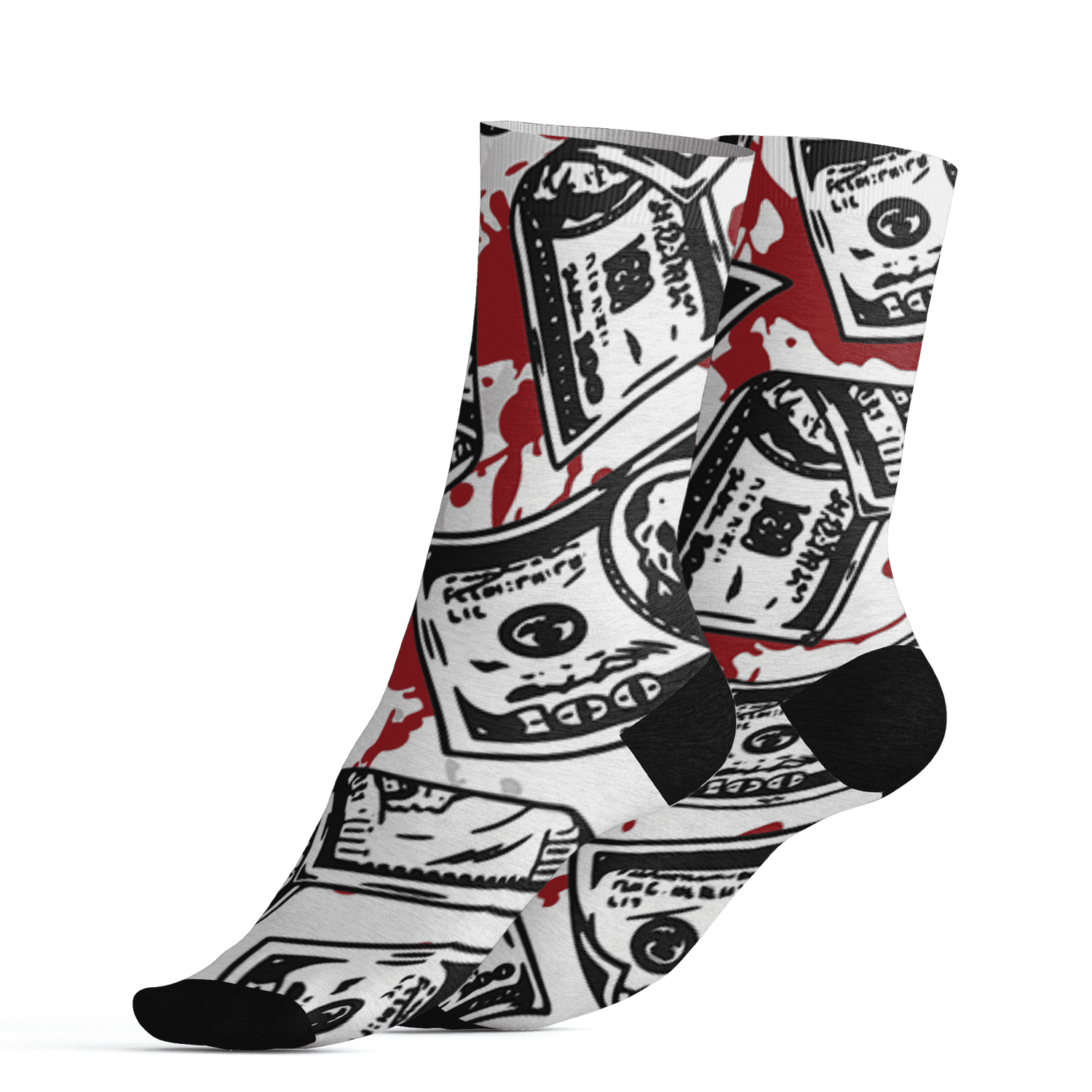 Retro Red Taxi 12s Socks Match Money Motive BER 3D All-Over Print - NastyJamz