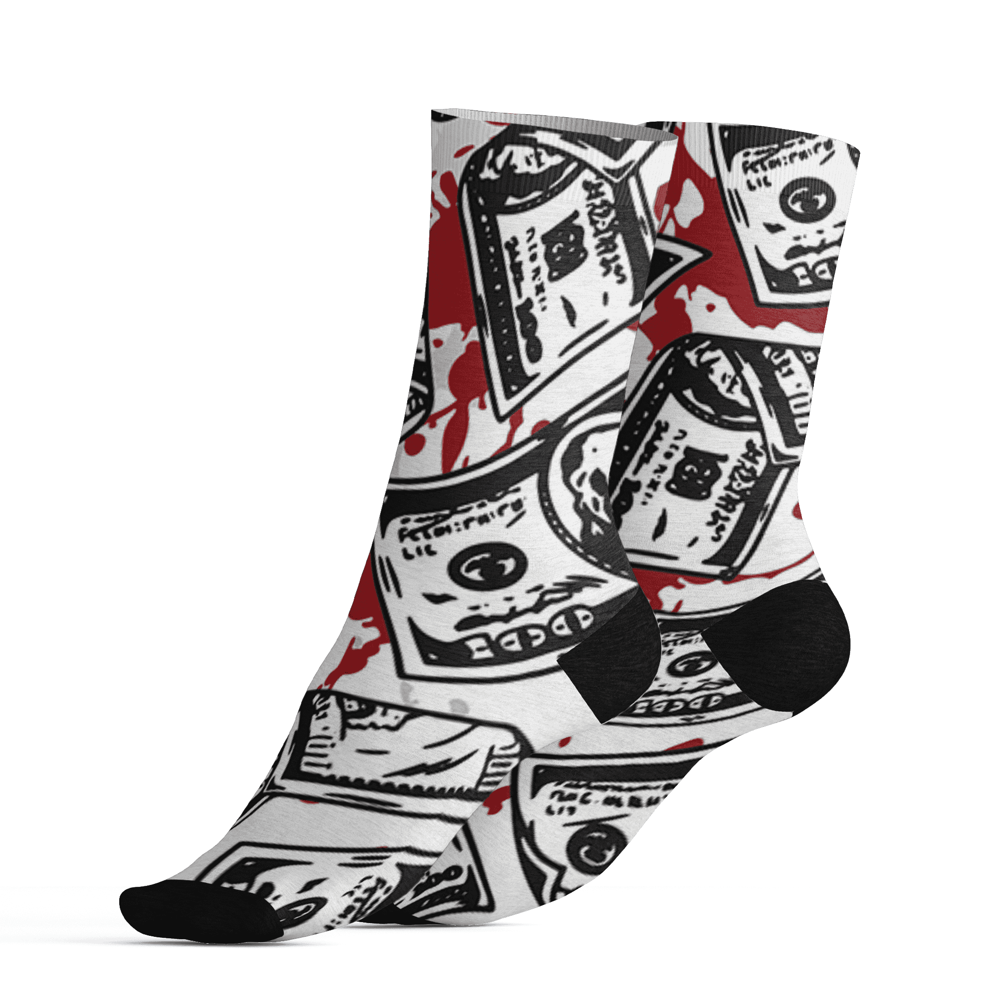 Retro Red Taxi 12s Socks Match Money Motive BER 3D All-Over Print - NastyJamz