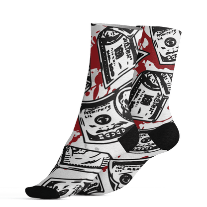 Retro Red Taxi 12s Socks Match Money Motive BER 3D All-Over Print - NastyJamz