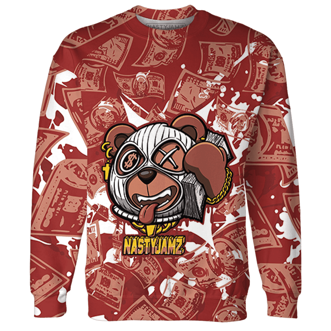 Dune Red 13s Sweatshirt Match Money Motive BER 3D All-Over Print - NastyJamz