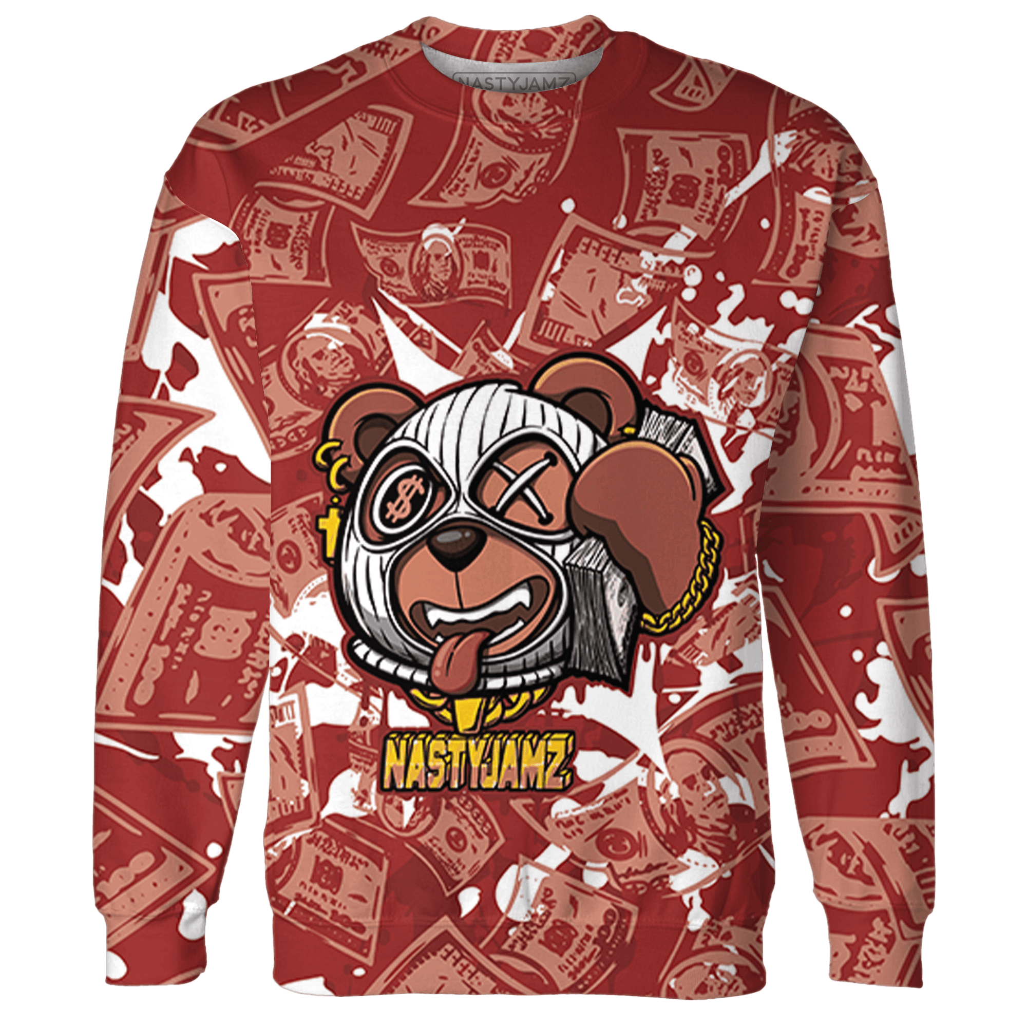 Dune Red 13s Sweatshirt Match Money Motive BER 3D All-Over Print - NastyJamz