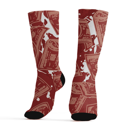 Dune Red 13s Socks Match Money Motive BER 3D All-Over Print - NastyJamz
