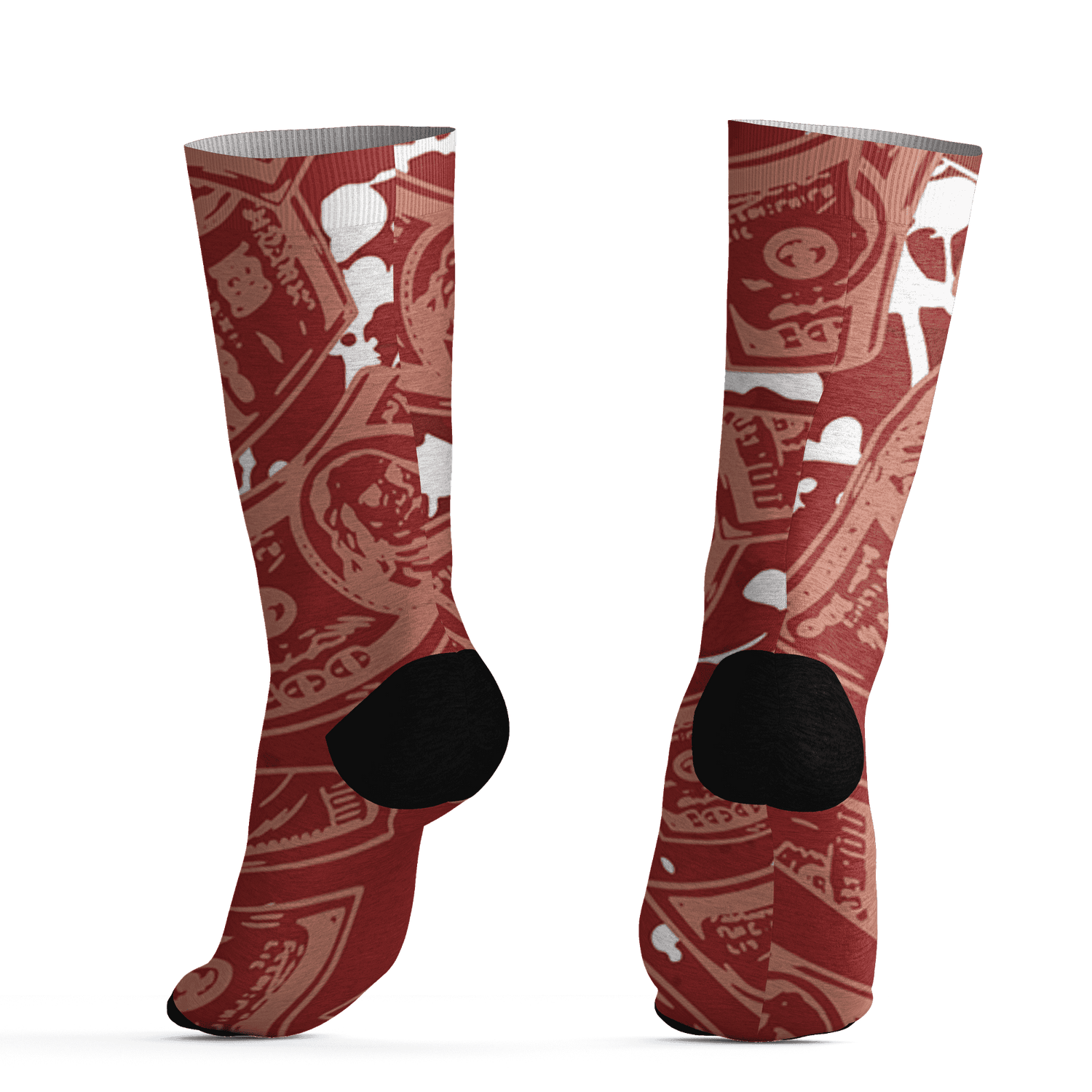 Dune Red 13s Socks Match Money Motive BER 3D All-Over Print - NastyJamz
