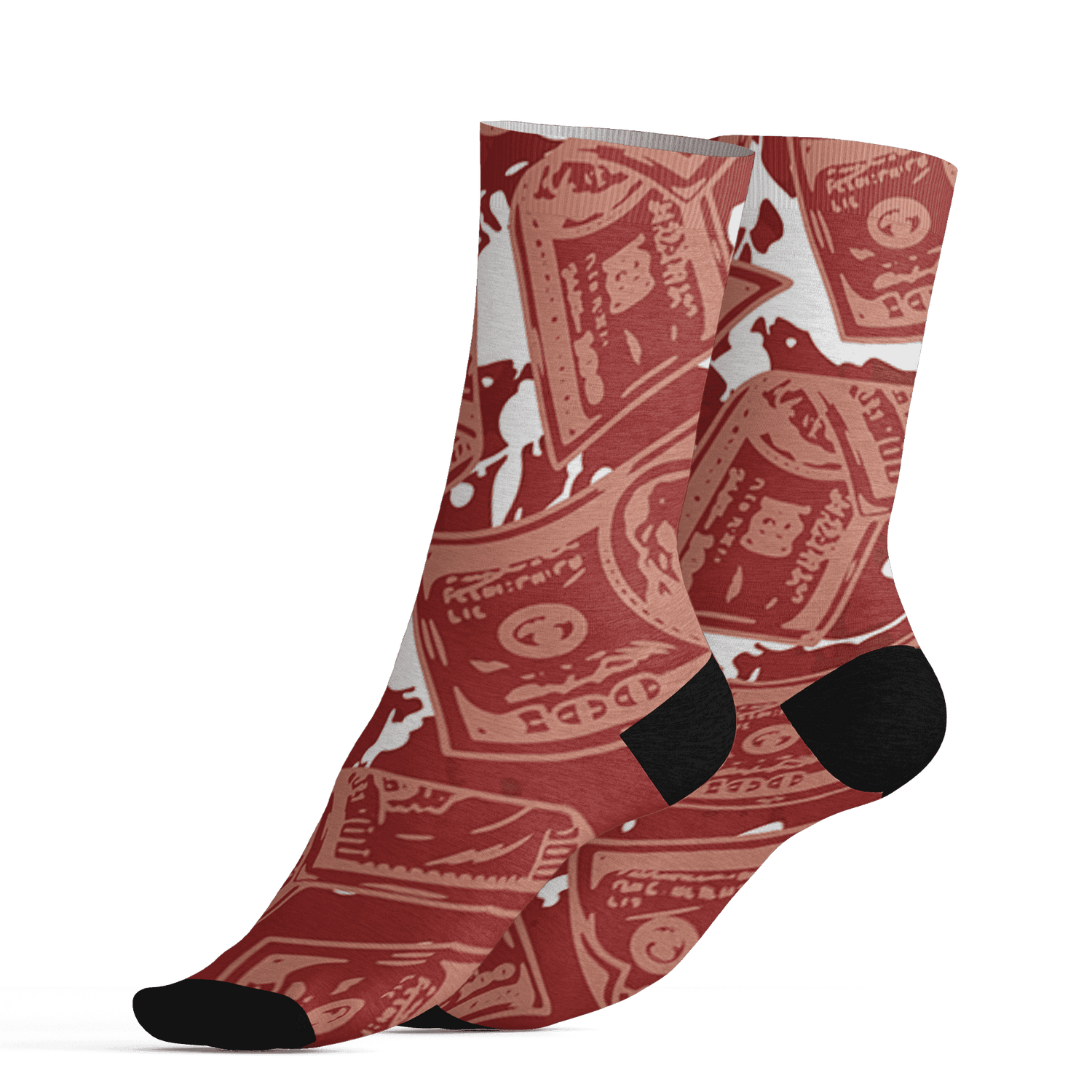 Dune Red 13s Socks Match Money Motive BER 3D All-Over Print - NastyJamz