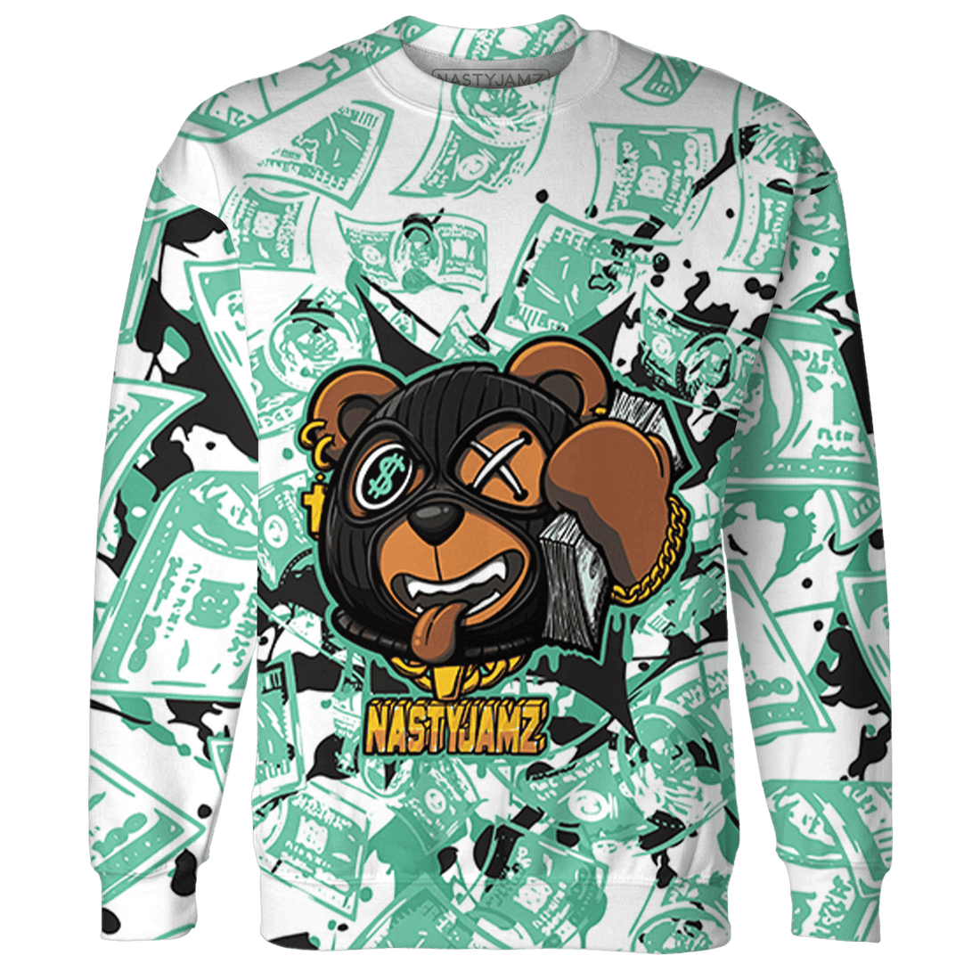 High OG Green Glow 1s Sweatshirt Match Money Motive BER 3D All-Over Print - NastyJamz