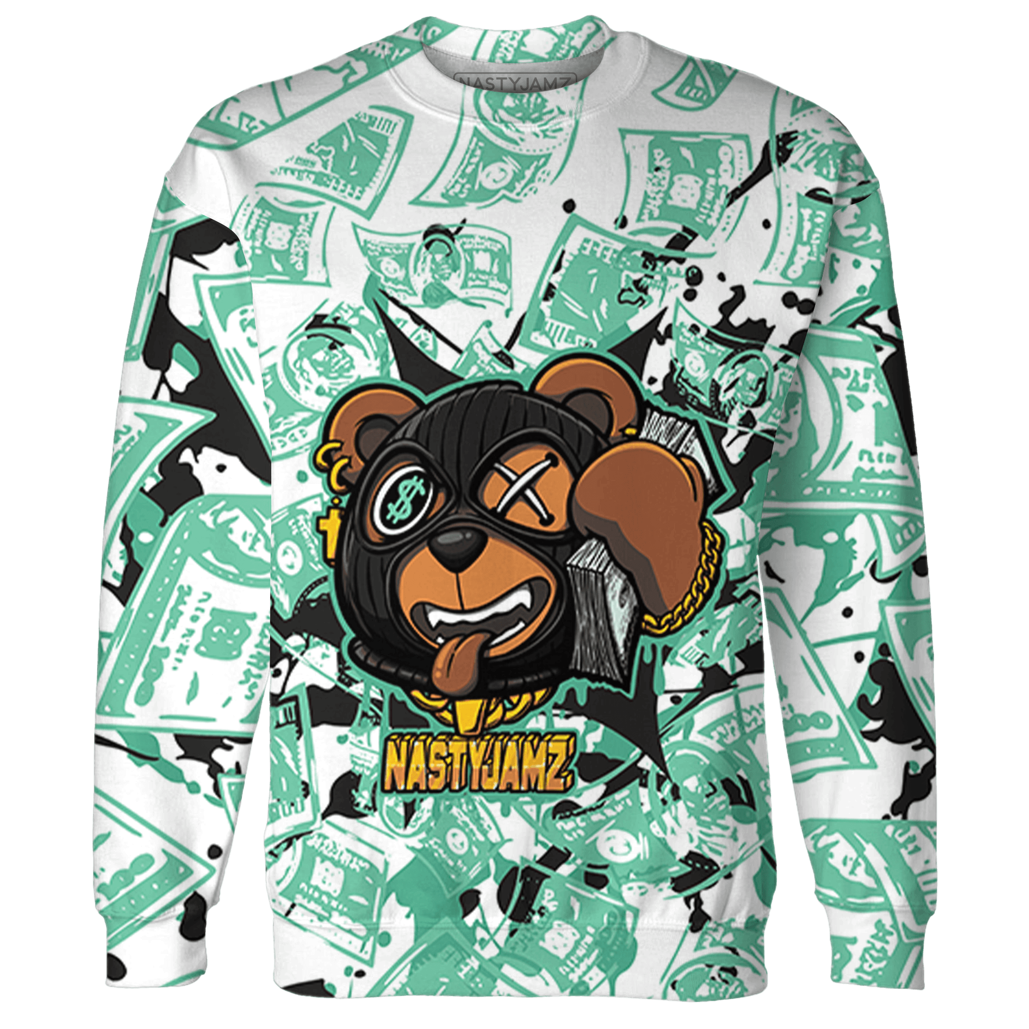 High OG Green Glow 1s Sweatshirt Match Money Motive BER 3D All-Over Print - NastyJamz